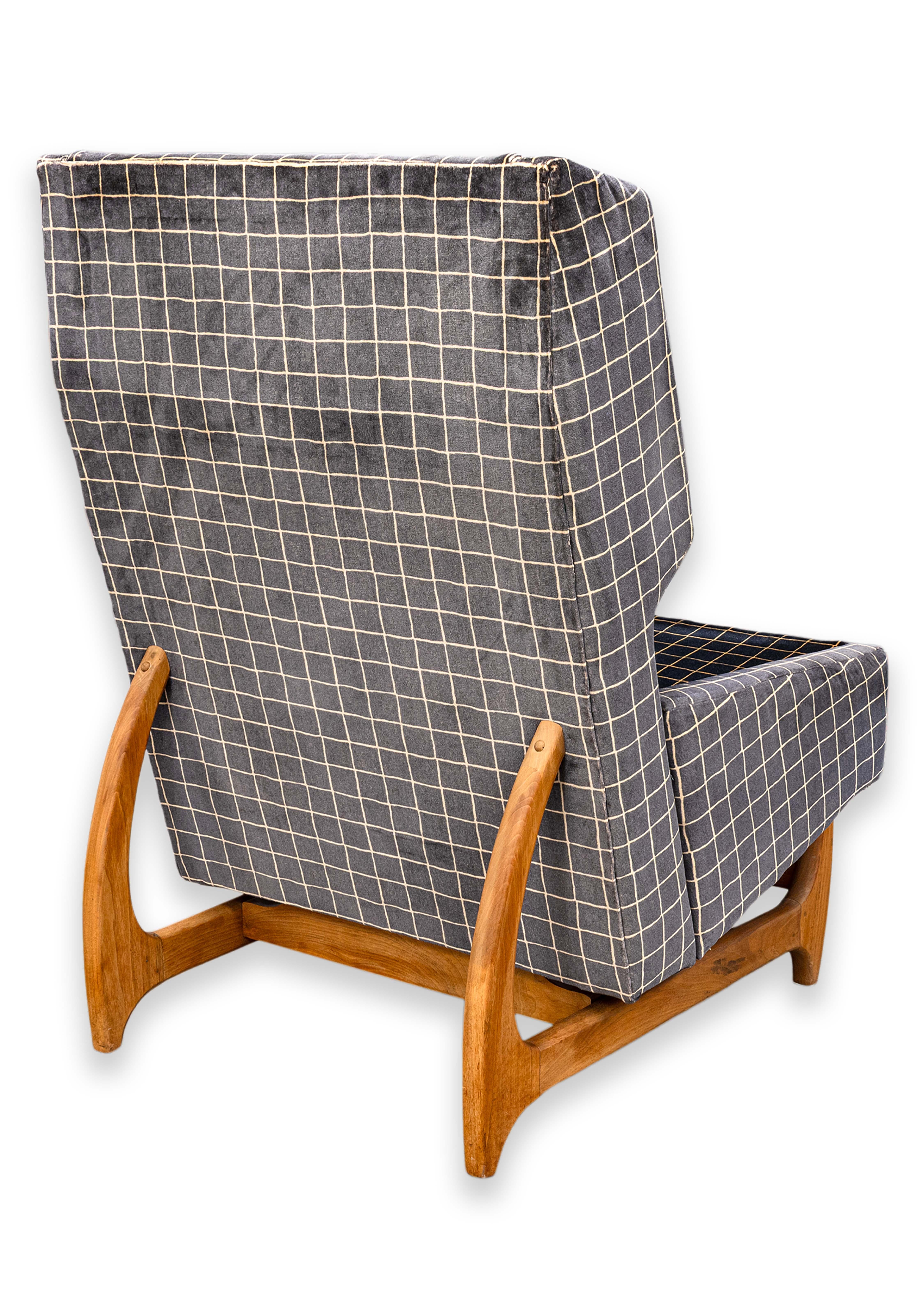 Vintage 1960s Adrian Pearsall Style Highback Mid Century Modern Lounge Chair For Sale 7