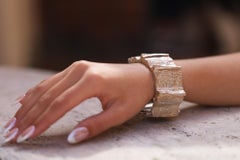 Vintage 1960s Anton Michelsen KVA Sterling Silver Modernist Wide Bracelet