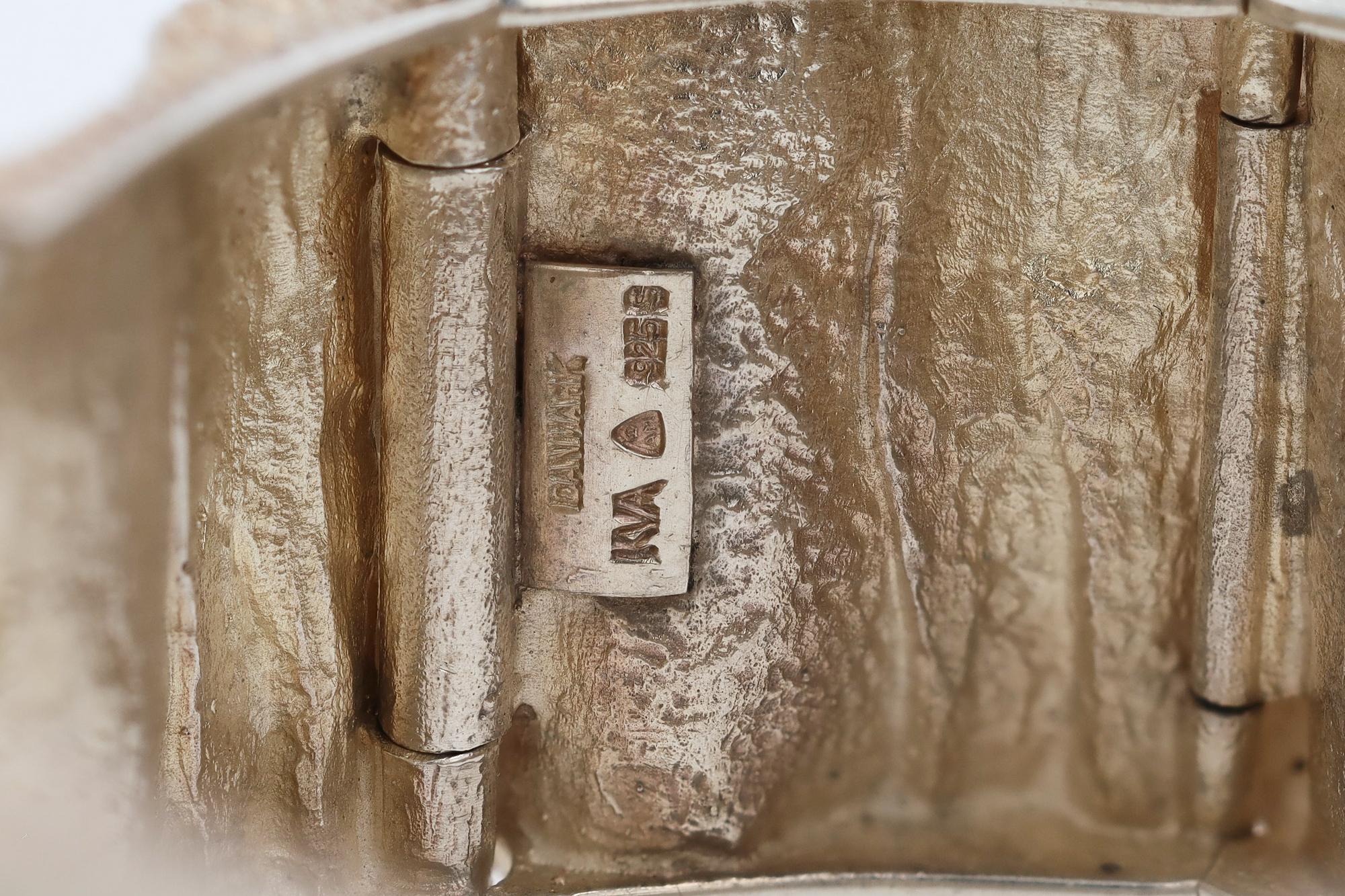 Vintage 1960s Anton Michelsen KVA Sterling Silber Modernist breites Armband im Zustand „Gut“ in Santa Barbara, CA