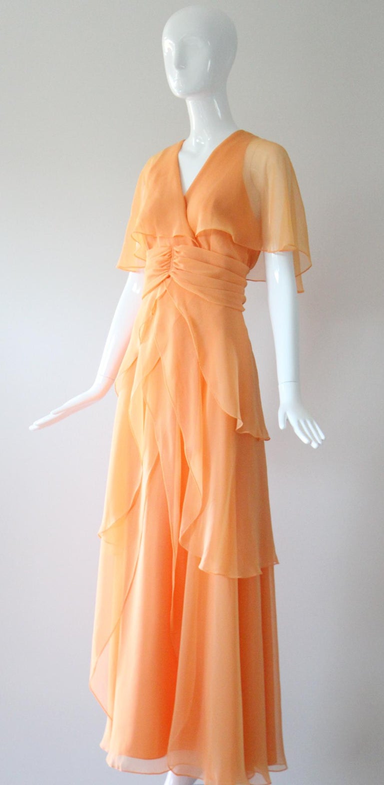 chinese dress ladies 1960s Maxi Dress Carnegie of London - Purple Crimplene Dress