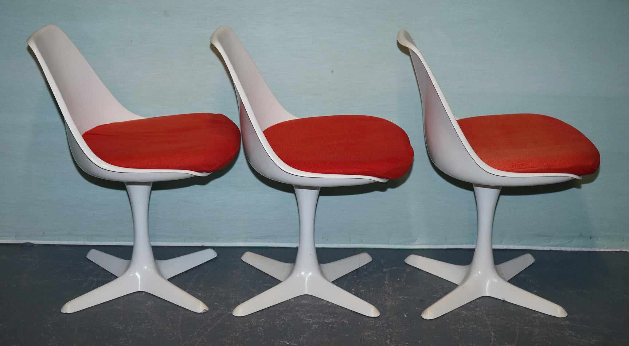 Metal VINTAGE 1960s ARKANA BY MAURICE BURKE SET OF 5 DINING CHAIRS For Sale