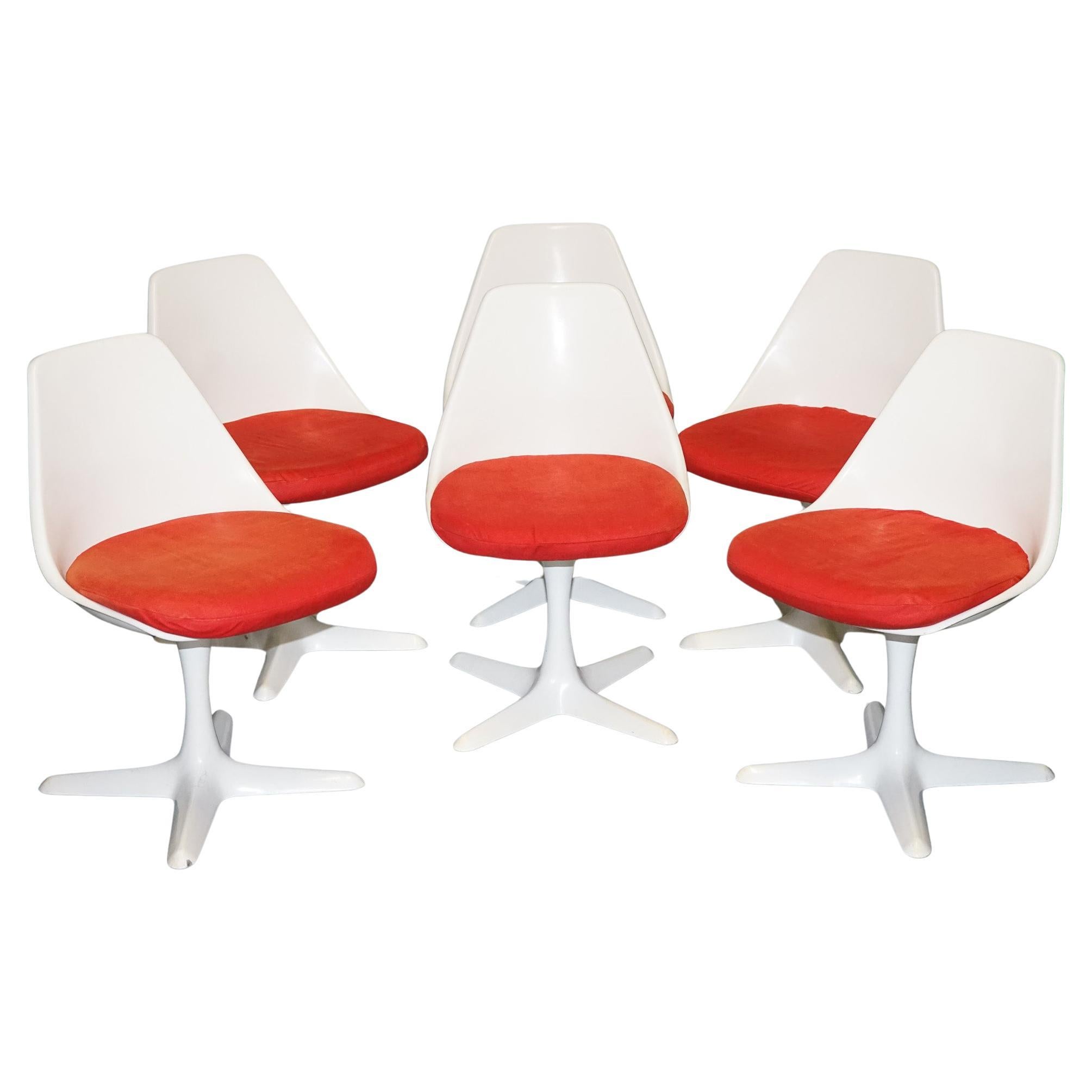 VINTAGE 1960s ARKANA BY MAURICE BURKE SET OF 5 DINING CHAIRS For Sale