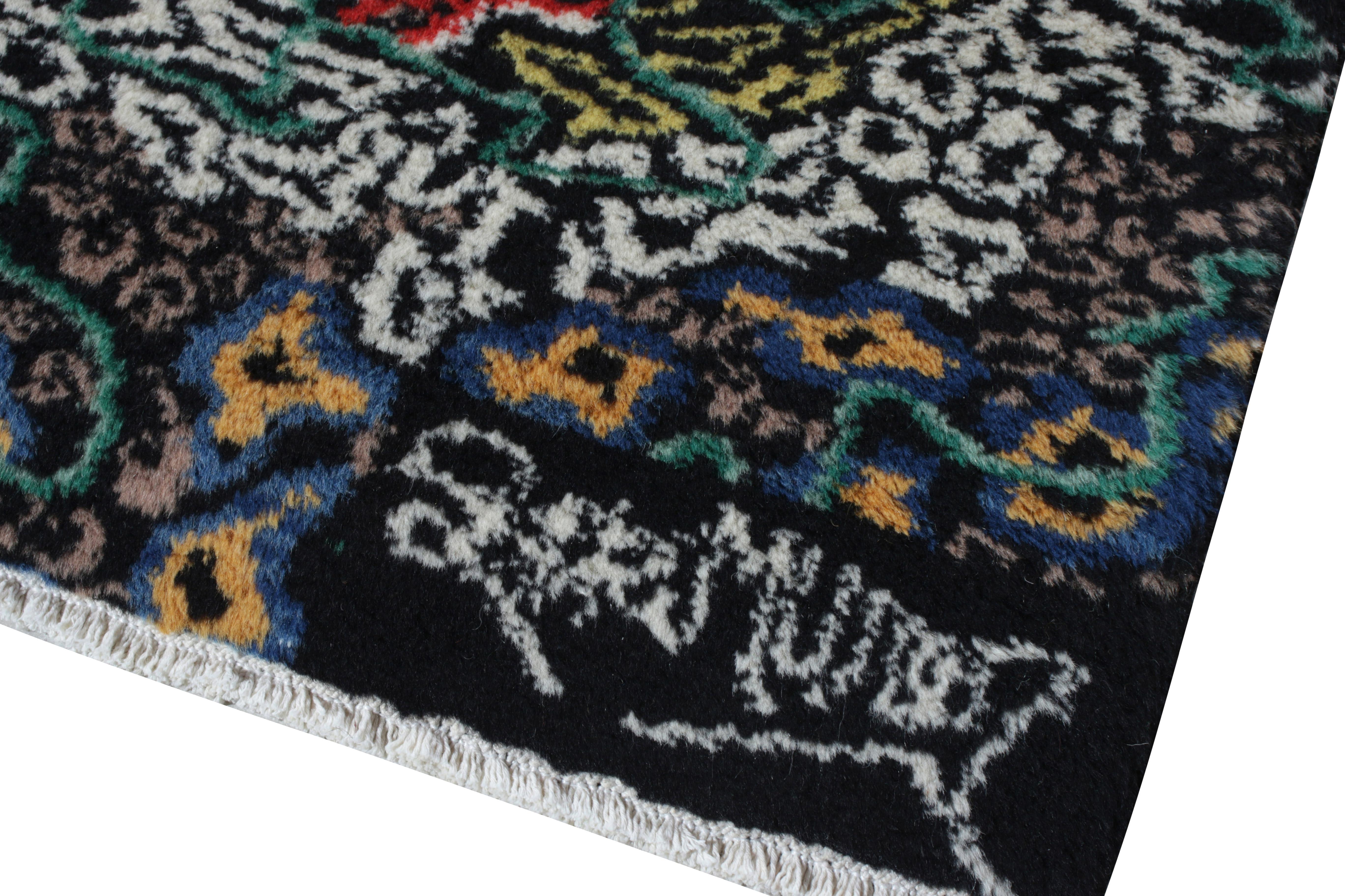 Hand-Knotted Vintage Signature Zeki Müren Rug With Polychromatic All-Over Pattern For Sale
