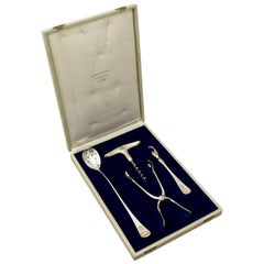 1960s Art Deco Style Danish Sterling Silver Cocktail Accessories Set