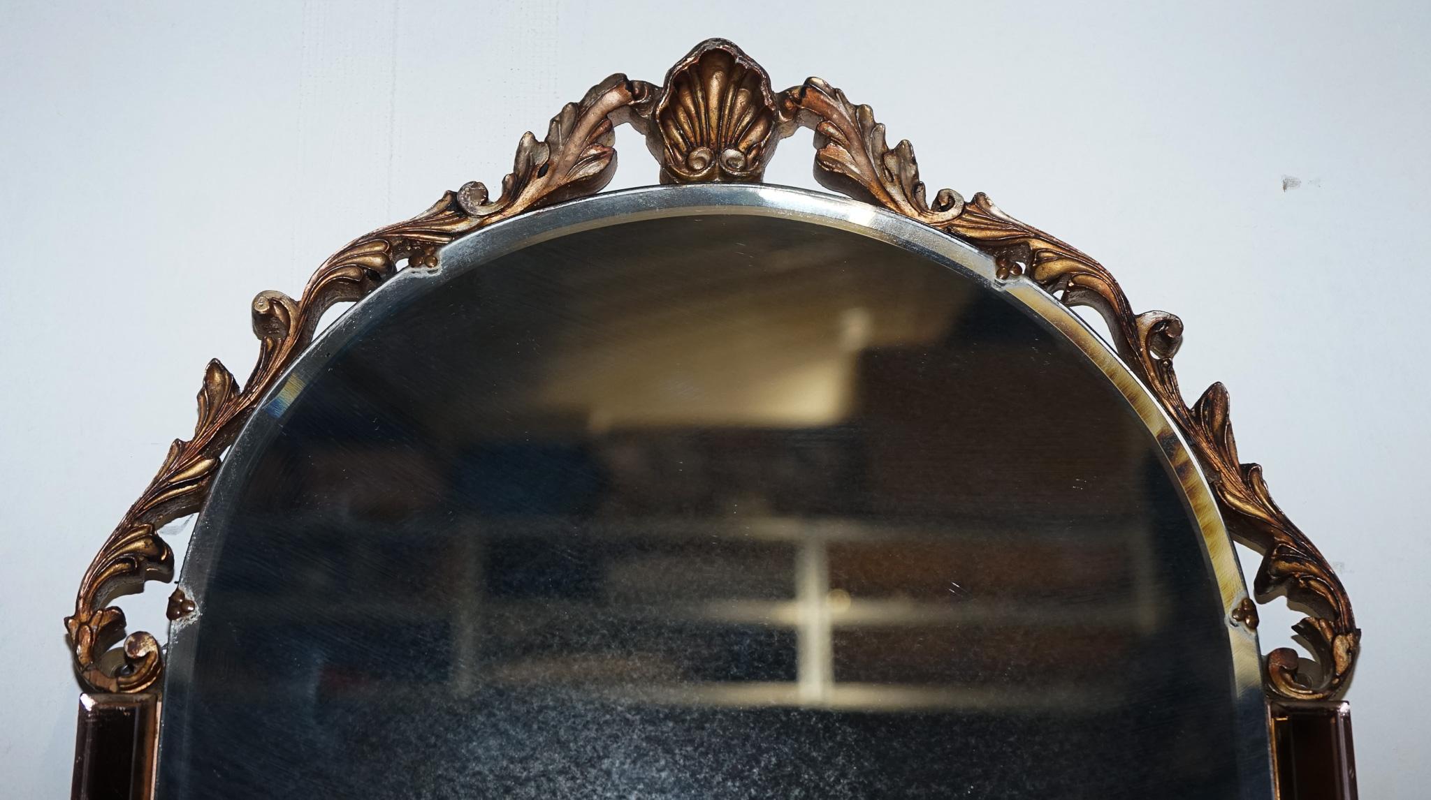 SPECCHIO IN STILE ART DECO ANNI '60 D'EPOCA CON PANNELLI IN VETRO SPORCO DI PESCA DI Atsonea in vendita 5