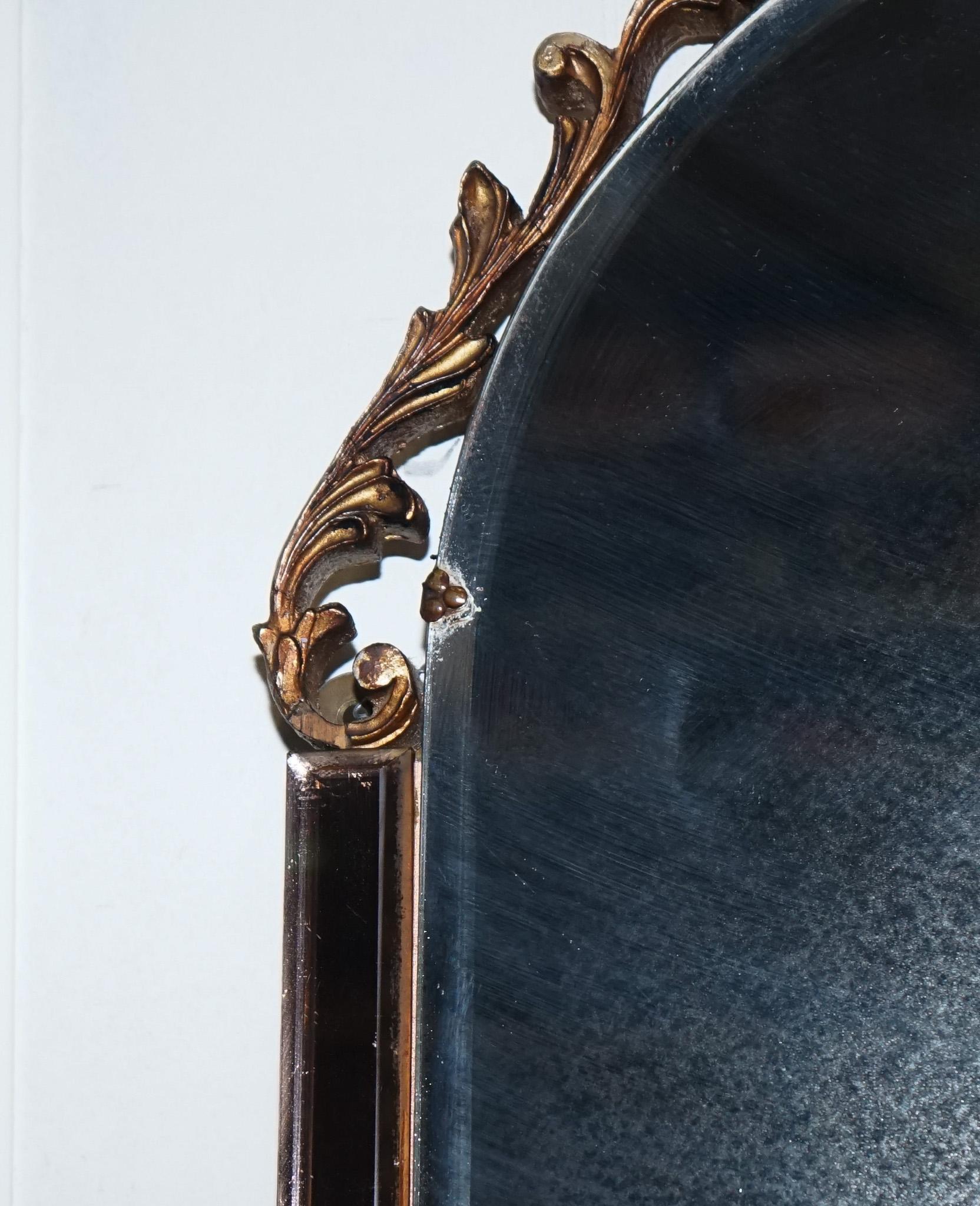 SPECCHIO IN STILE ART DECO ANNI '60 D'EPOCA CON PANNELLI IN VETRO SPORCO DI PESCA DI Atsonea in vendita 6