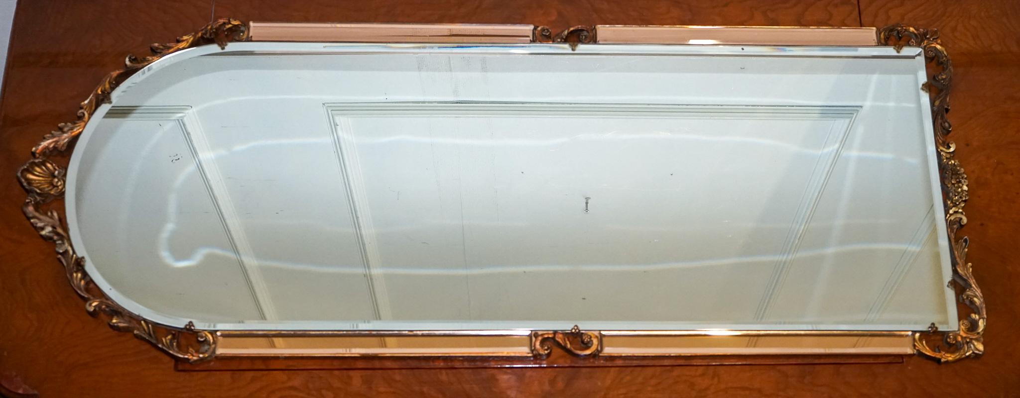 SPECCHIO IN STILE ART DECO ANNI '60 D'EPOCA CON PANNELLI IN VETRO SPORCO DI PESCA DI Atsonea In condizioni buone in vendita a Pulborough, GB