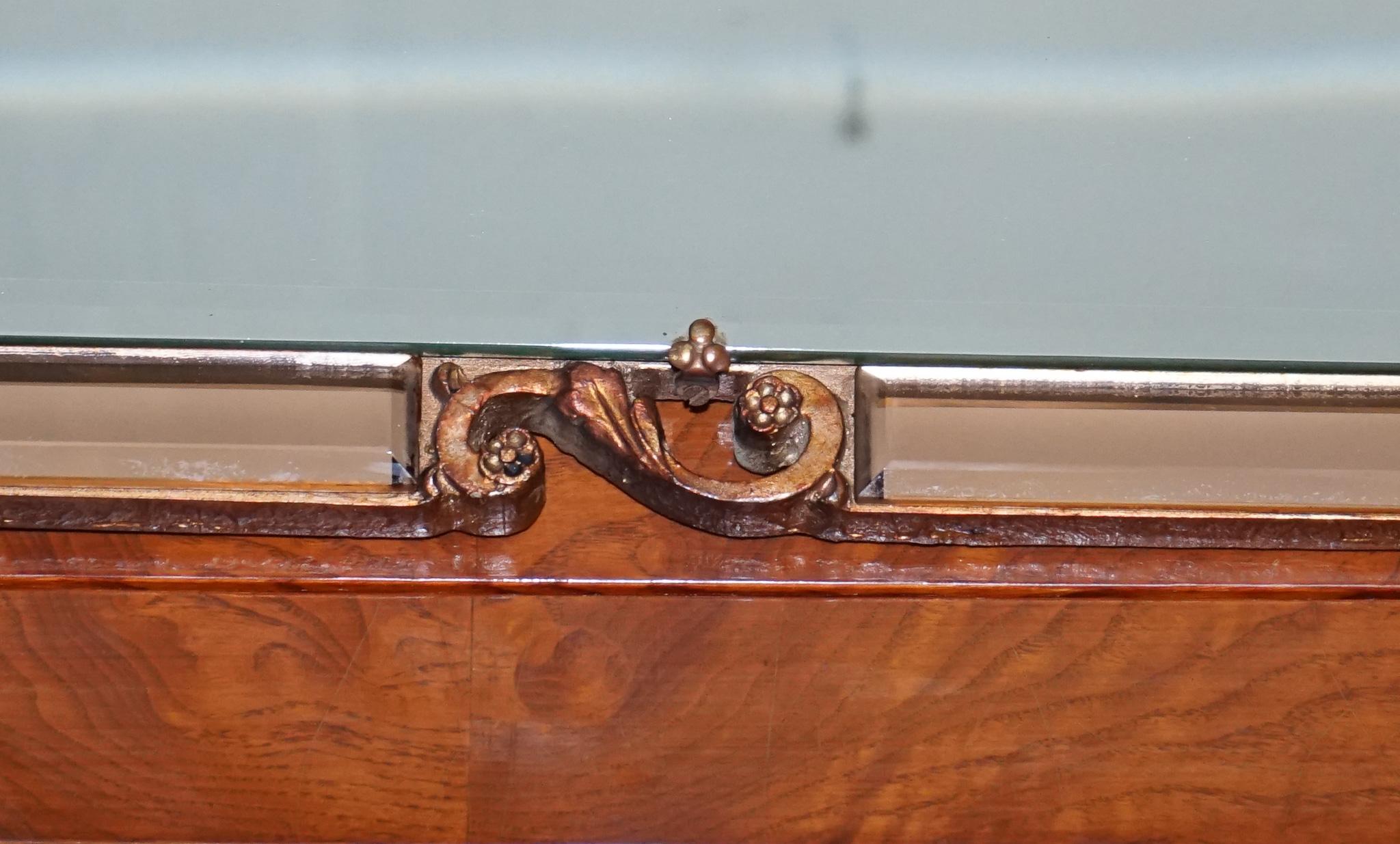 XX secolo SPECCHIO IN STILE ART DECO ANNI '60 D'EPOCA CON PANNELLI IN VETRO SPORCO DI PESCA DI Atsonea in vendita