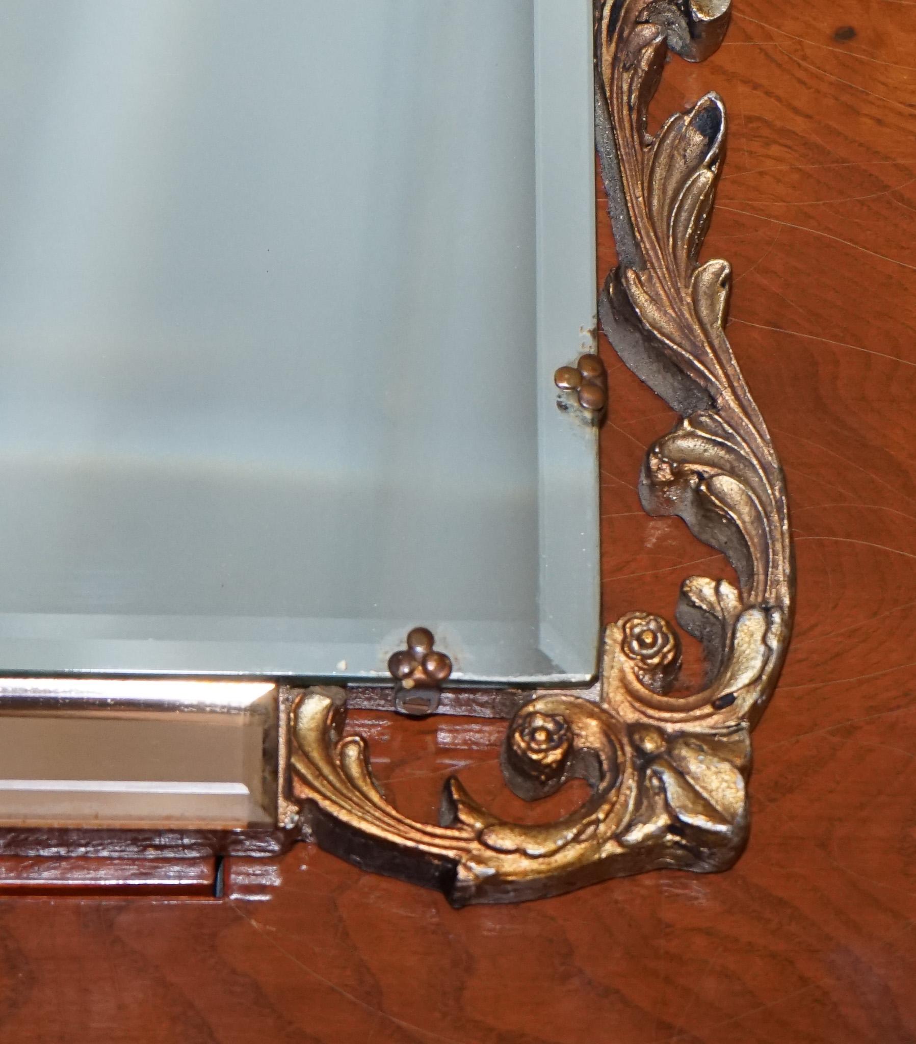 SPECCHIO IN STILE ART DECO ANNI '60 D'EPOCA CON PANNELLI IN VETRO SPORCO DI PESCA DI Atsonea in vendita 1