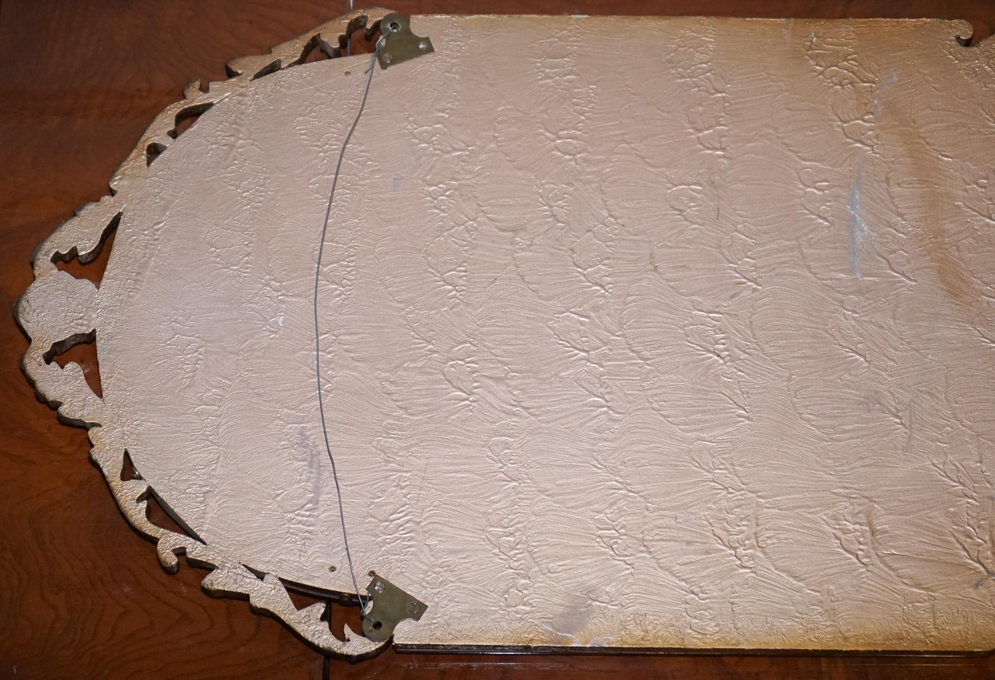 SPECCHIO IN STILE ART DECO ANNI '60 D'EPOCA CON PANNELLI IN VETRO SPORCO DI PESCA DI Atsonea in vendita 2