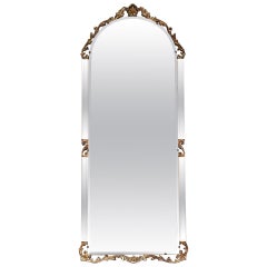 VINTAGE 1960'S ART DECO STYLE MIRROR WiTH BEVELED PEACH GLASS PANELS BY ATSONEA