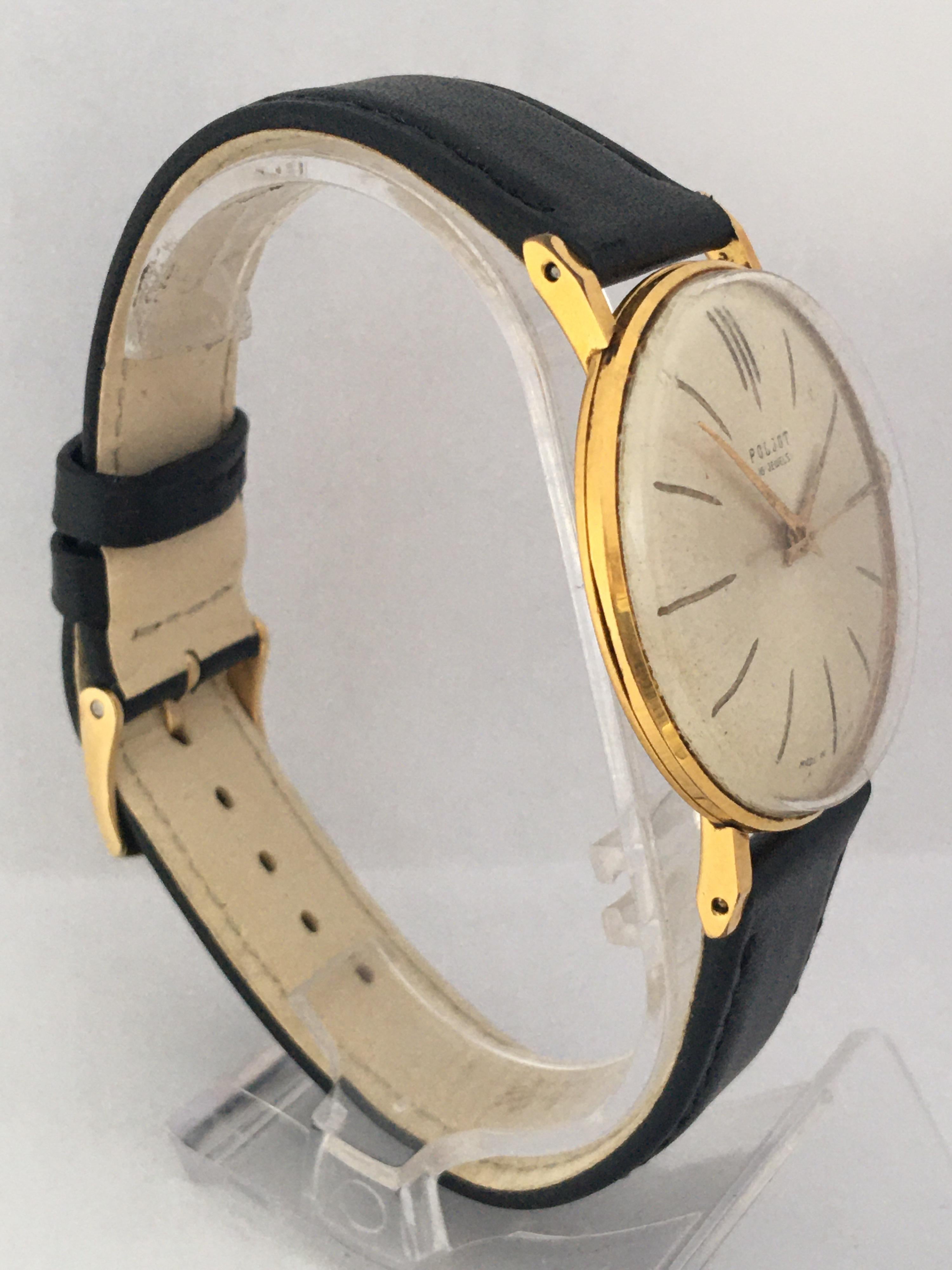 Vintage 1960s Au20 Gold Plate POLJOT Mechanical Watch For Sale 3