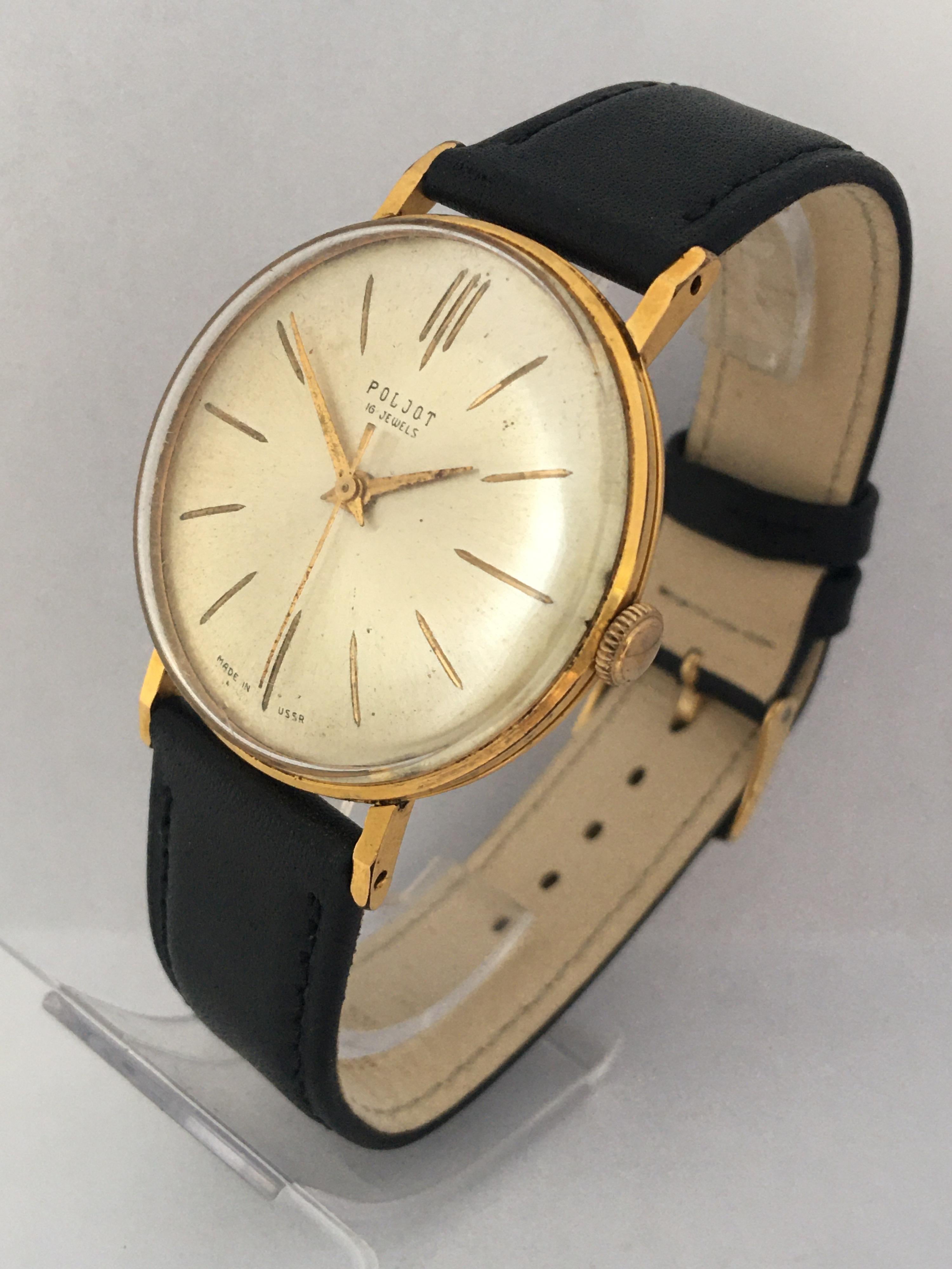 This beautiful and classic pre-owned hand-winding watch is in good working condition and it is running well which it keeps a good time. Visible signs of ageing and wear with small light scratches not he glass and on the watch case as shown. some