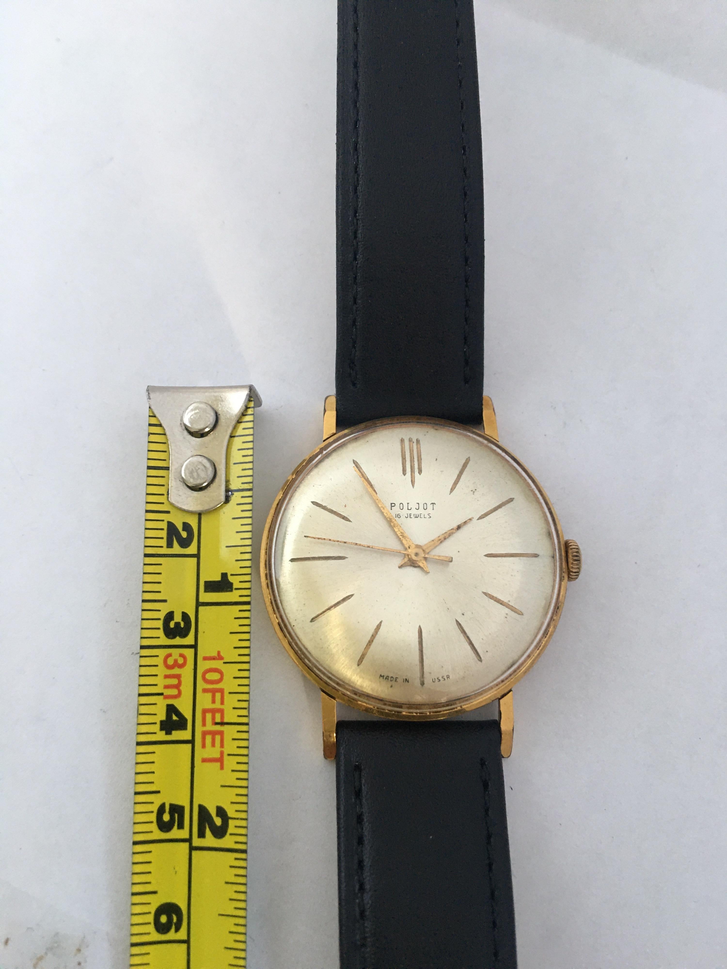 Vintage 1960s Au20 Gold Plate POLJOT Mechanical Watch In Good Condition For Sale In Carlisle, GB