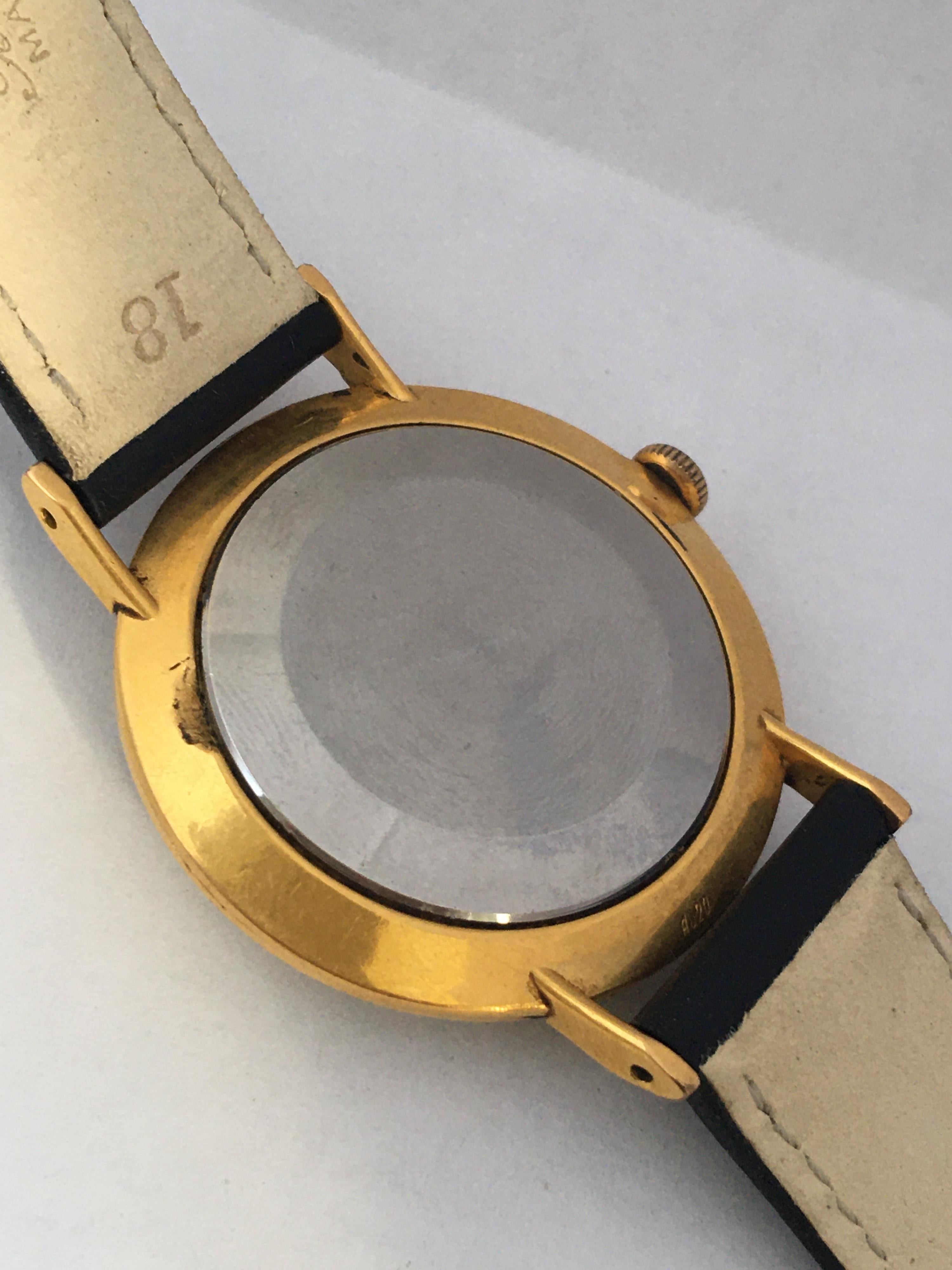 Women's or Men's Vintage 1960s Au20 Gold Plate POLJOT Mechanical Watch For Sale
