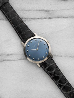 Vintage 1960s Audemars Piguet Ultra Thin 18k WG Blue Diamond Dial Manual 31 mm