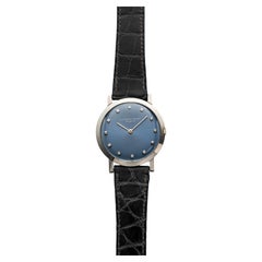 Vintage 1960s Audemars Piguet Ultra Thin 18k WG Blue Diamond Dial Manual 31 mm
