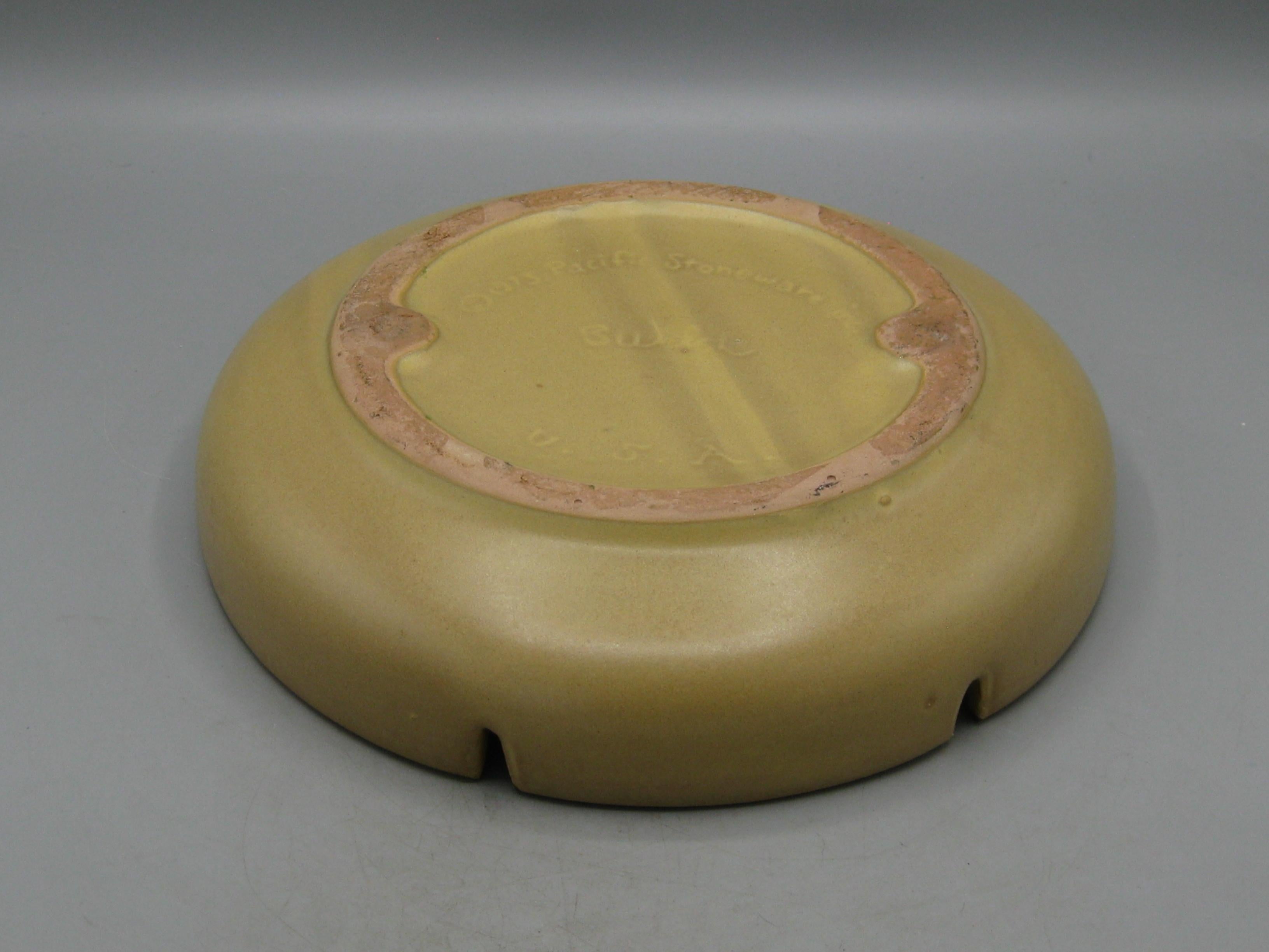 Vintage 1960's Bennett Welsh Pacific Stoneware Pottery Atomic Cat Ashtray For Sale 3