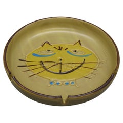 Vintage 1960's Bennett Welsh Pacific Stoneware Pottery Atomic Cat Ashtray