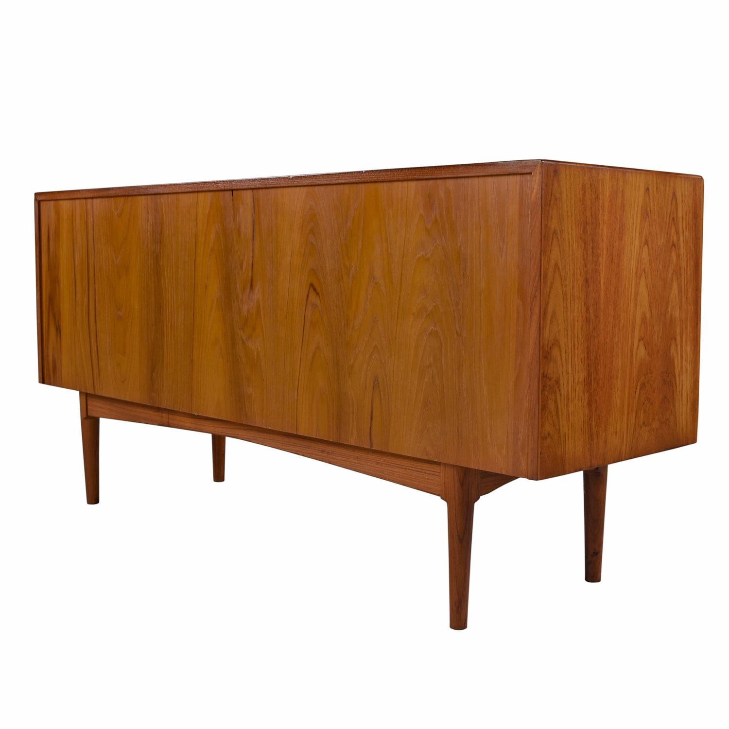 Mid-Century Modern Vintage 1960s Bernhard Pedersen & Son Danish Tambour Teak Credenza Sideboard