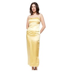 Vintage 1960s Betty Clemo Yellow Silk Dress