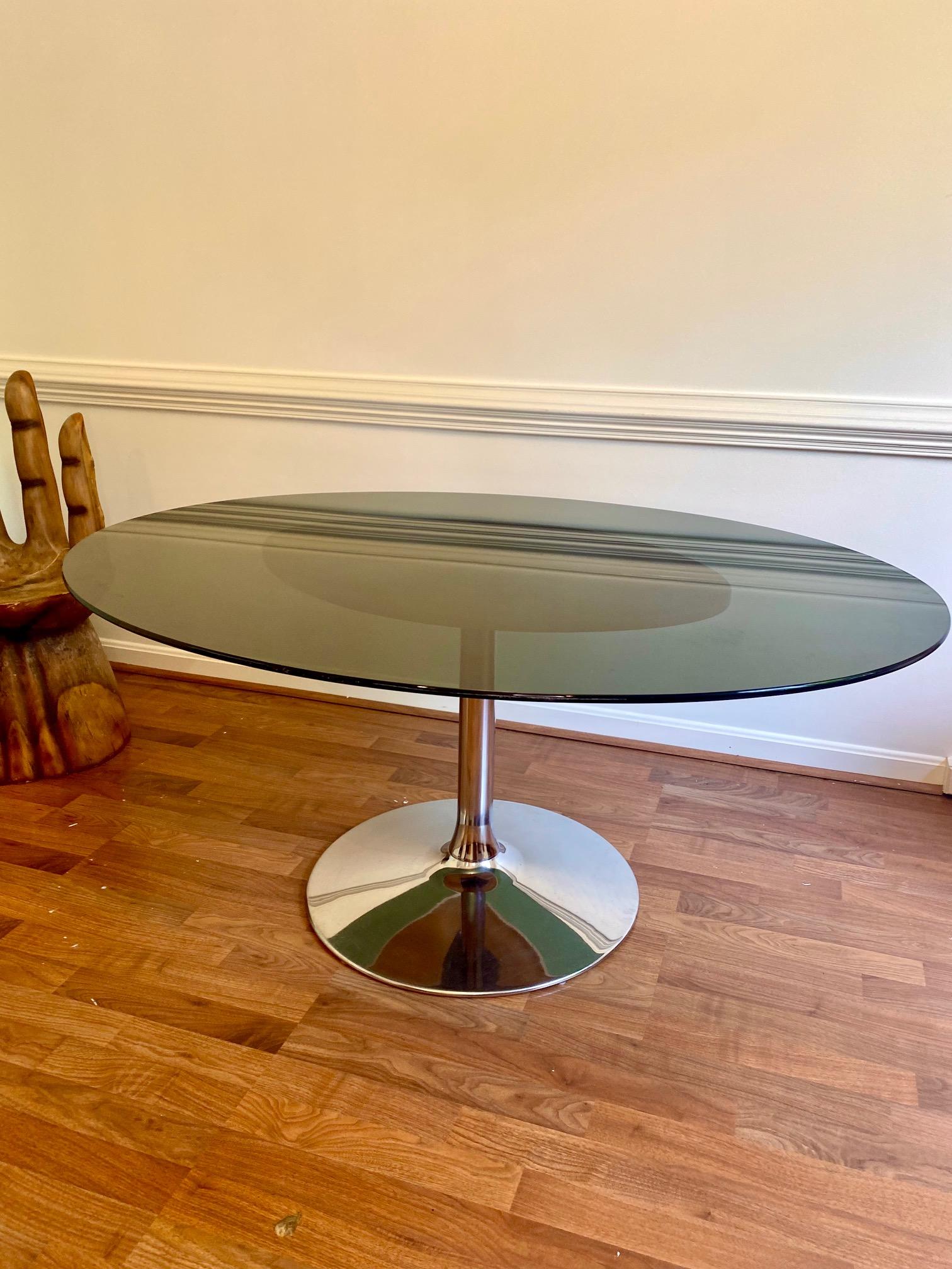 vintage smoked glass dining table