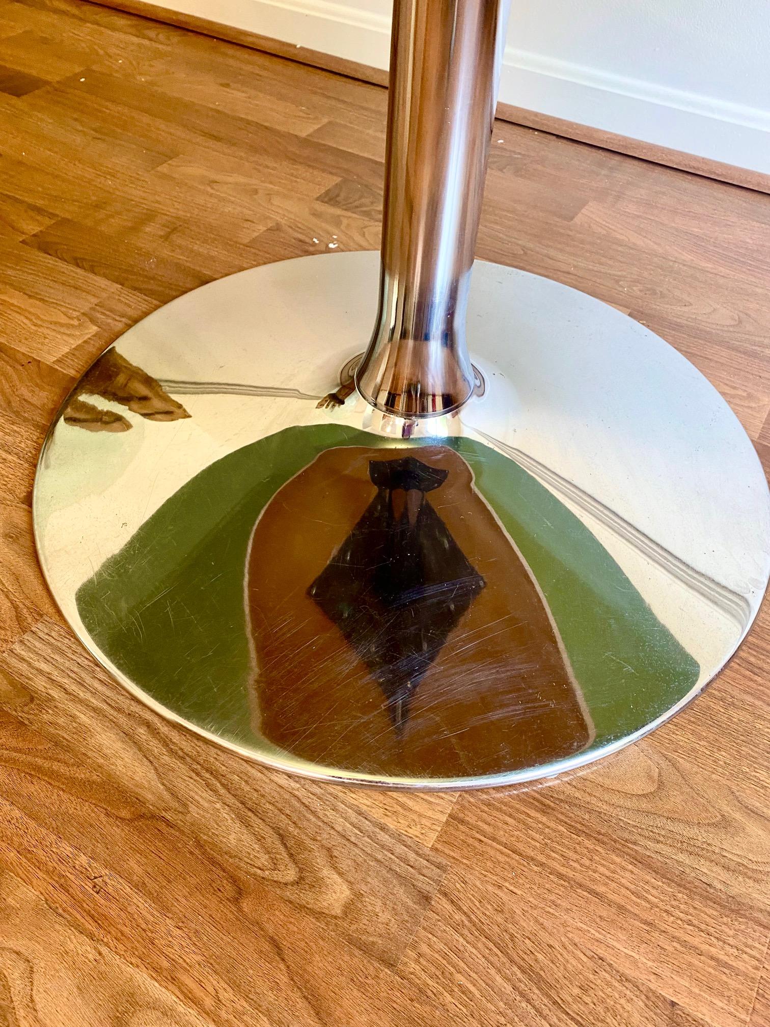 Space Age Vintage 1960s Black & Chrome Smoked Glass Oval Dining Table