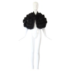 Vintage 1960's Black Marabou Feather Cape 1960's Feather Cape Cocktail Cape