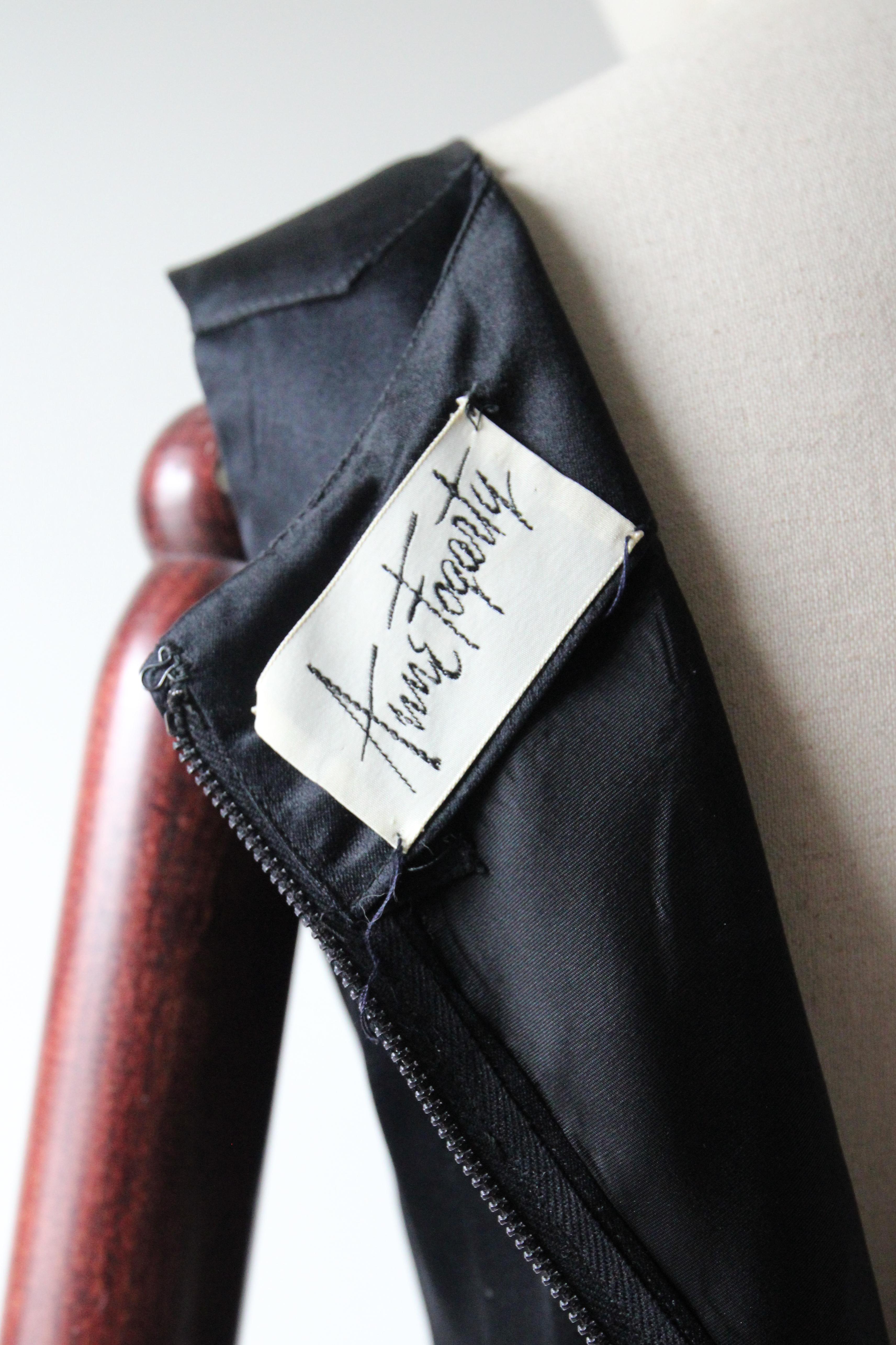 Abito da cocktail vintage anni '60 in raso nero Anne Fogarty UK 8-10 US 4-6 in vendita 3