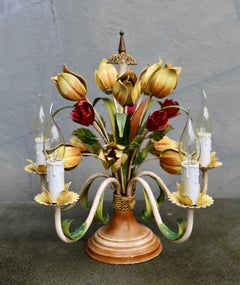 Vintage 1960s Bohemian Flower Table Lamp