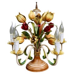 Vintage 1960s Bohemian Flower Table Lamp