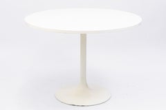 Vintage 1960s Borge Johansen White Tulip Style Round Dining Dinette Table