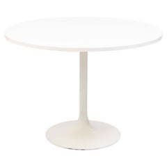 Vintage 1960s Borge Johansen White Tulip Style Round Dining Dinette Table