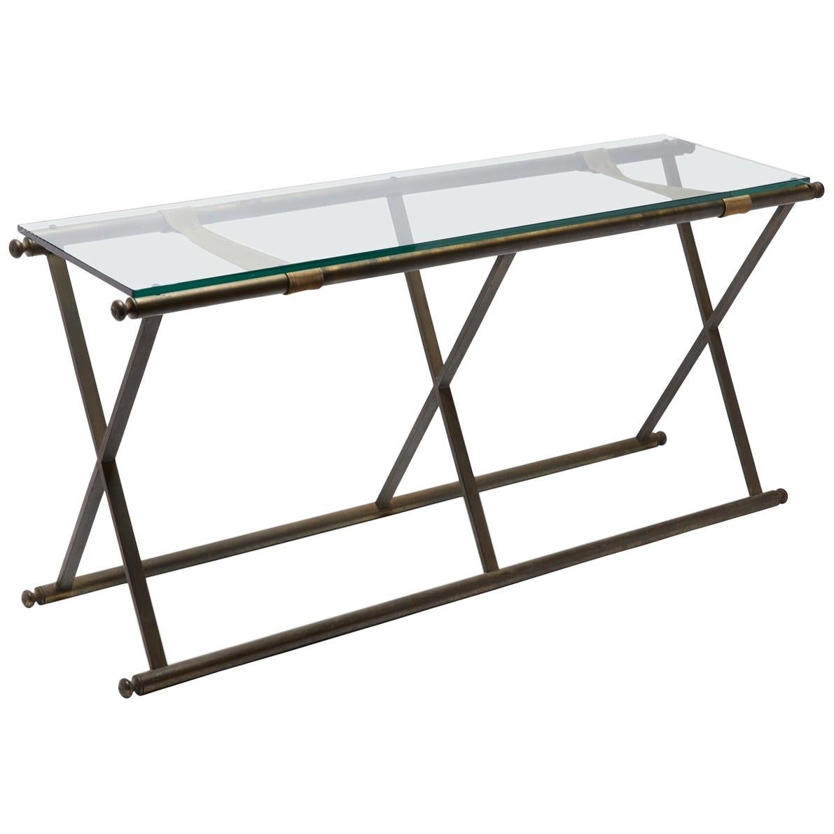 Vintage 1960's Brass Console Table