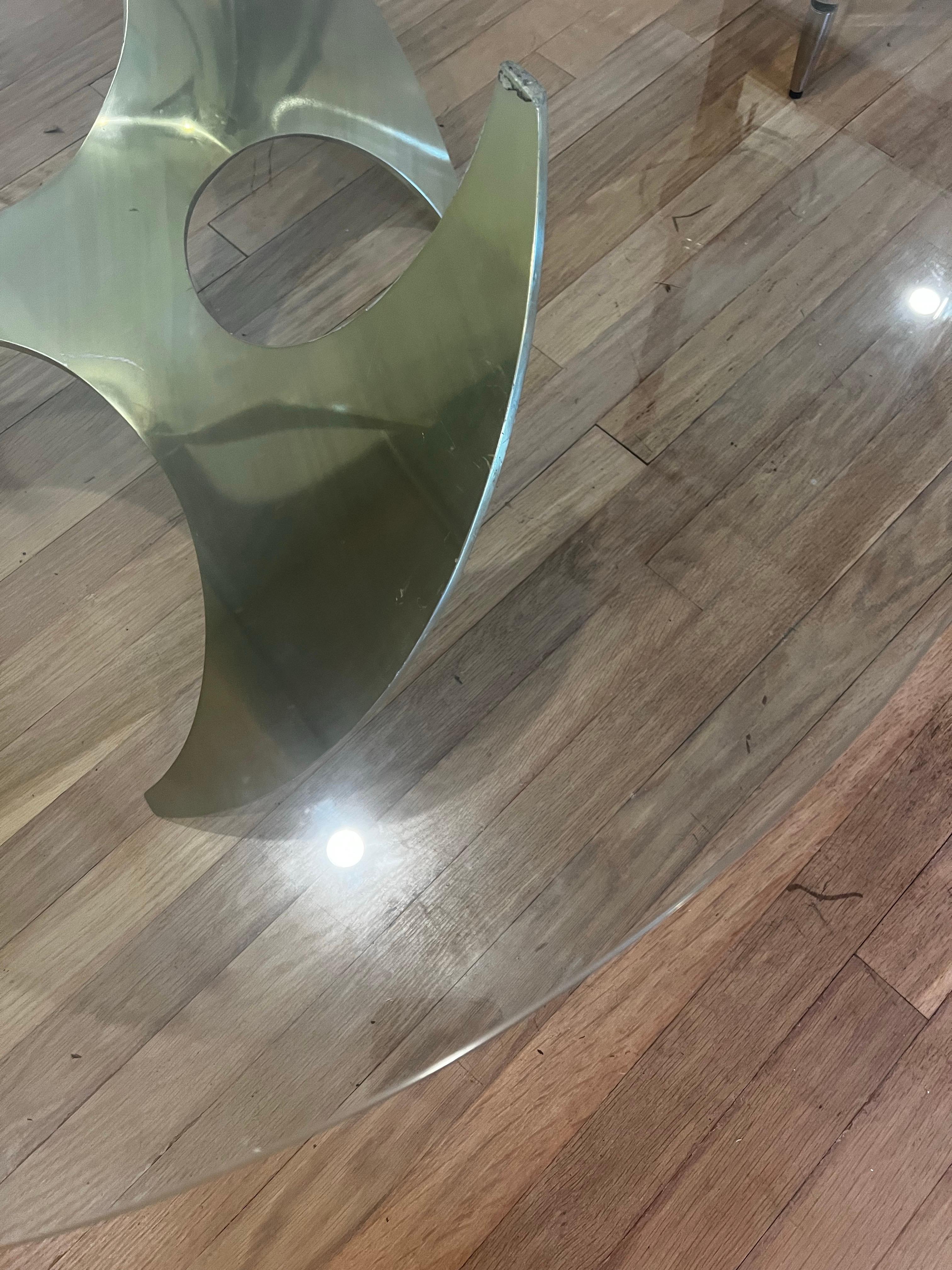 Industrial Vintage 1960s Brass Propeller Coffee Table by Knut Hesterberg for Ronald Schmitt For Sale