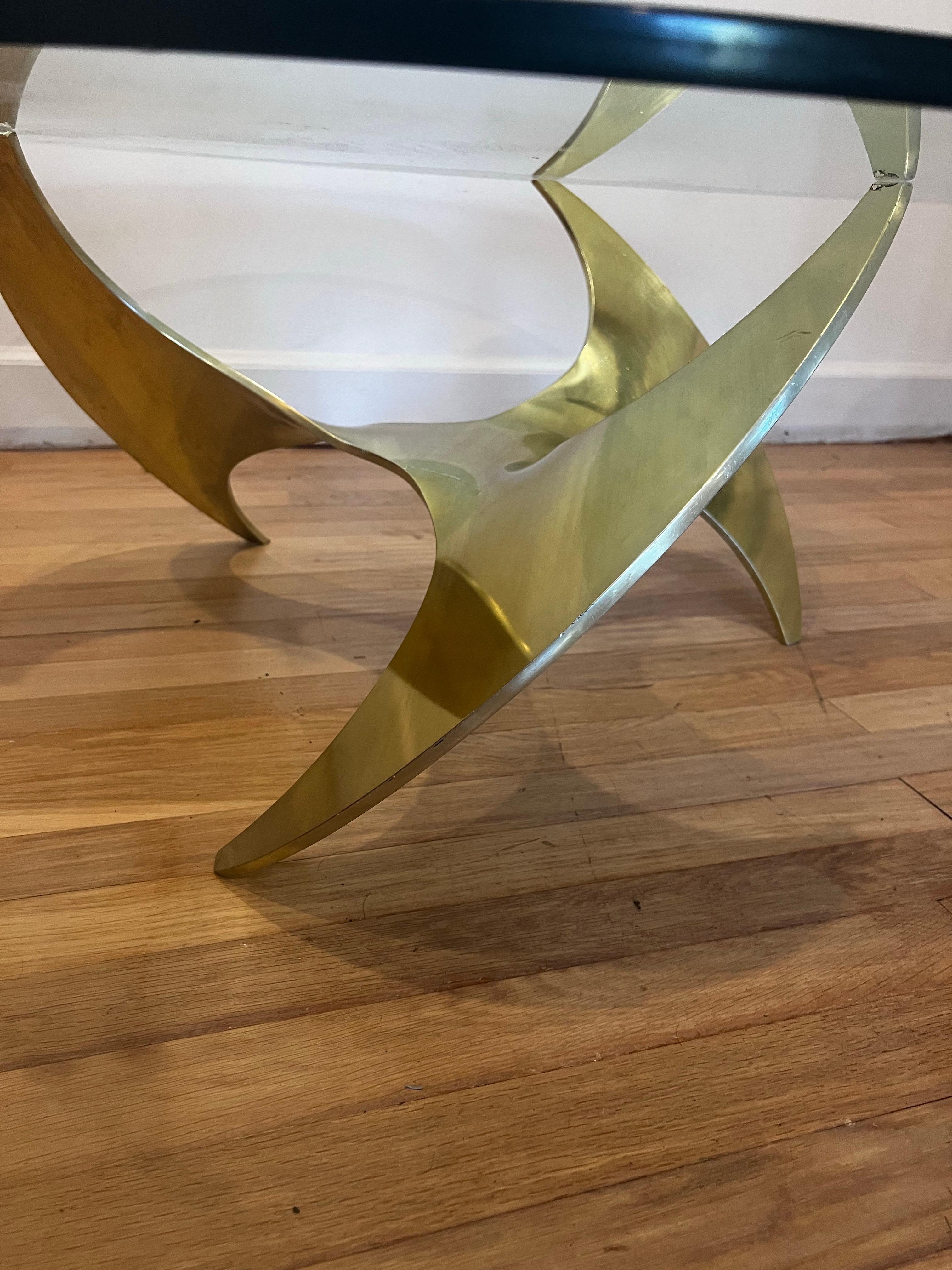 20th Century Vintage 1960s Brass Propeller Coffee Table by Knut Hesterberg for Ronald Schmitt For Sale