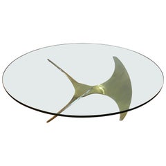 Vintage 1960s Brass Propeller Coffee Table by Knut Hesterberg for Ronald Schmitt