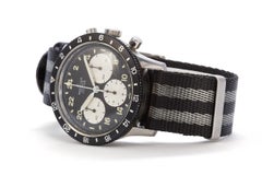 Vintage 1960s Breitling Unitime 1765 Stainless Steel Mechanical Chronograph