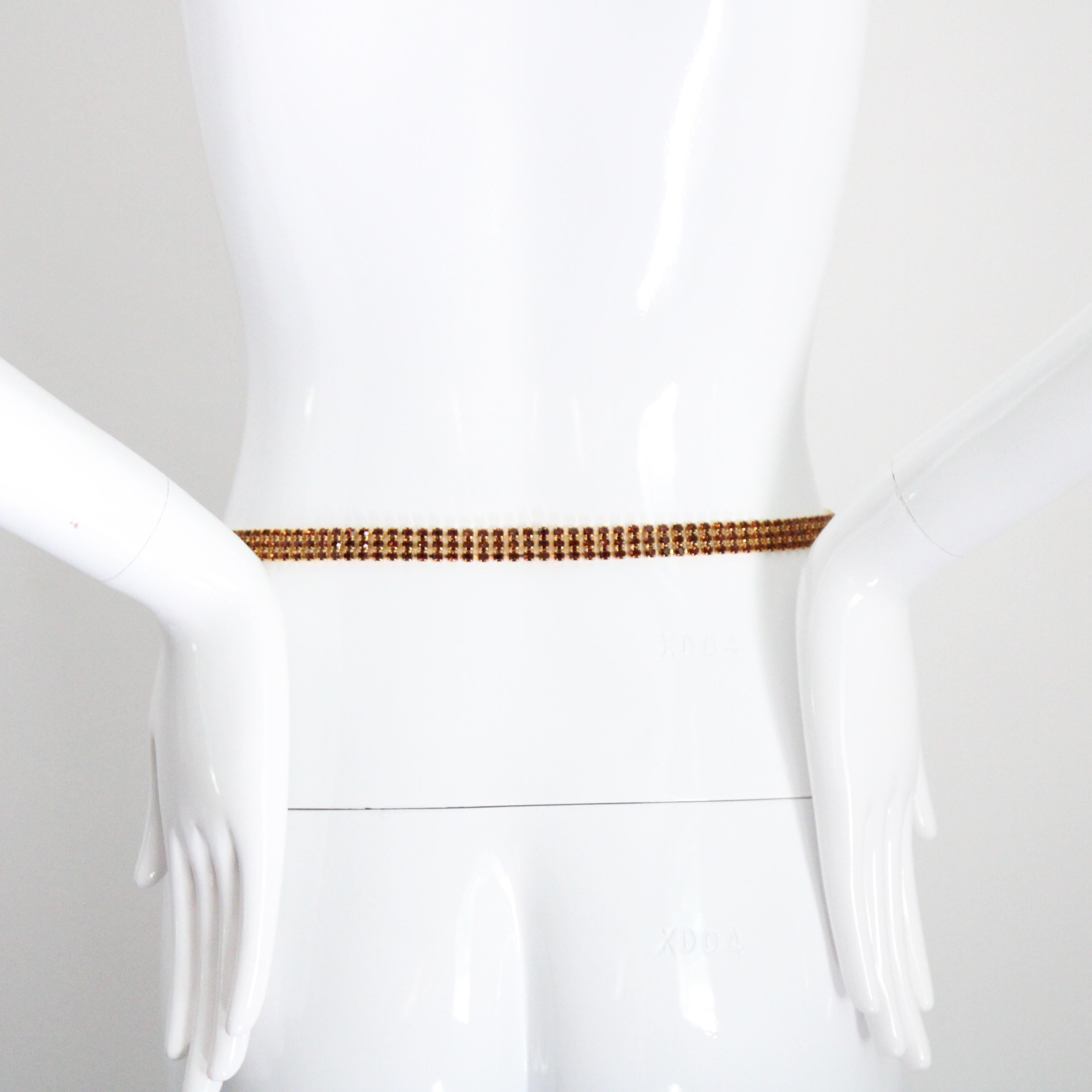 Vintage 1960s Bronze Rhinestone Waist Belt 1960s rhinestone belt UK 8-10 US 4-6 im Angebot 5