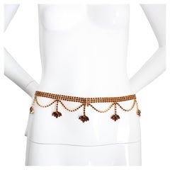 Vintage 1960s Bronze Rhinestone Waist Belt 1960s rhinestone belt UK 8-10 US 4-6
