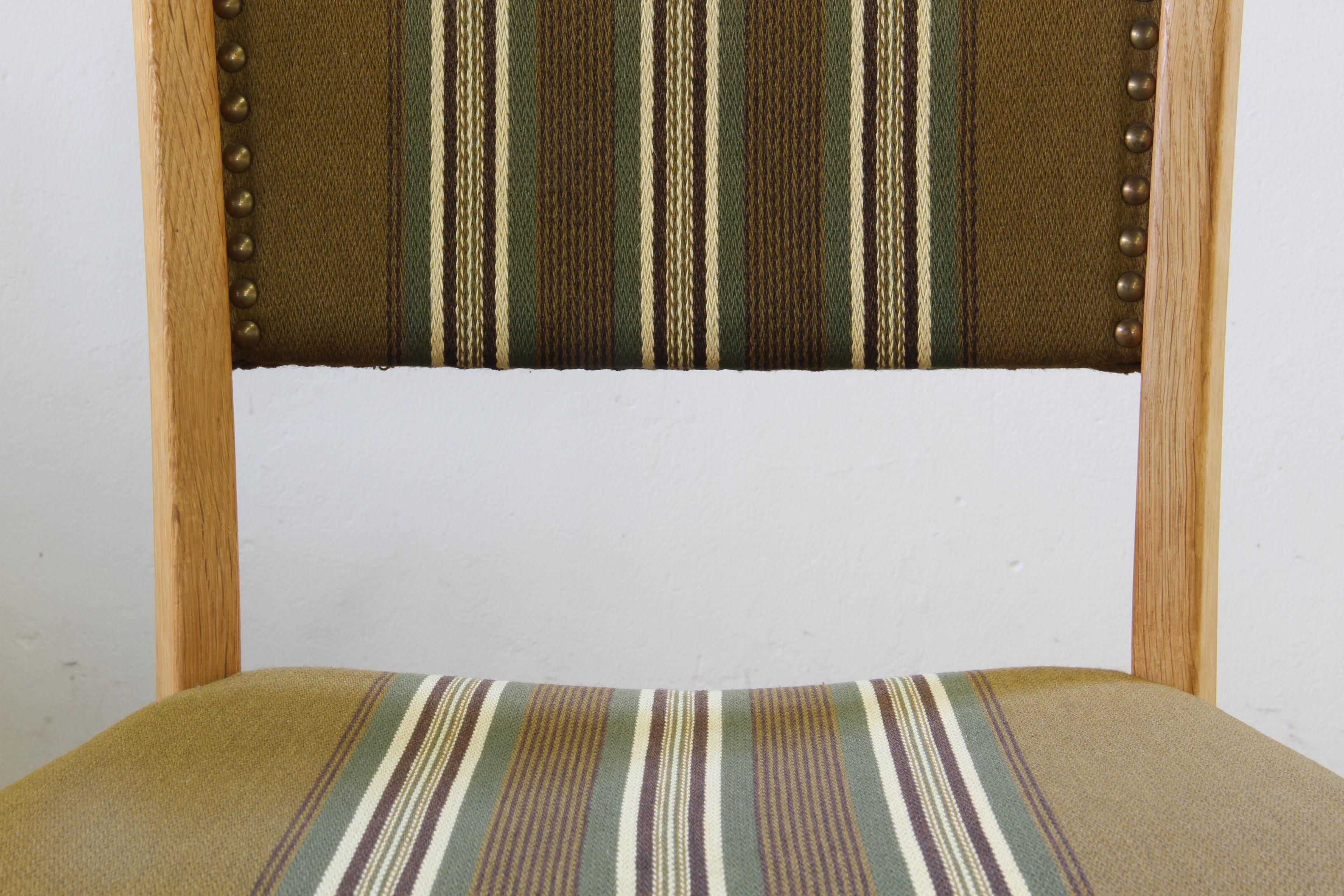 Vintage 1960s, Brualist Danish Modern Oak Dining Chairs by Henning Kjærnulf For Sale 6
