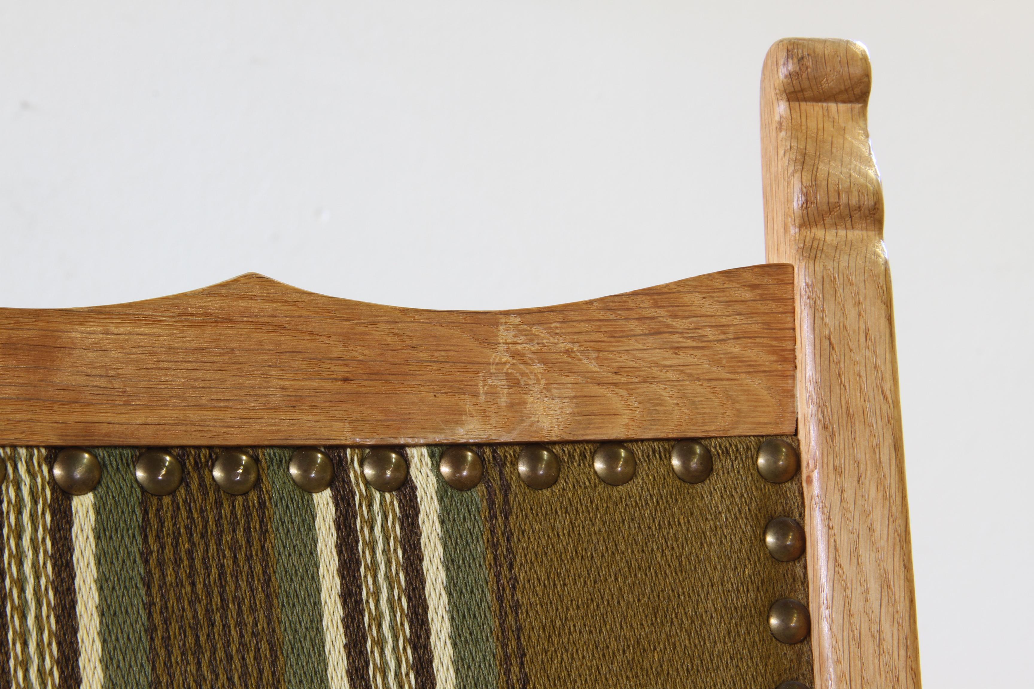 Vintage 1960s, Brualist Danish Modern Oak Dining Chairs by Henning Kjærnulf For Sale 8