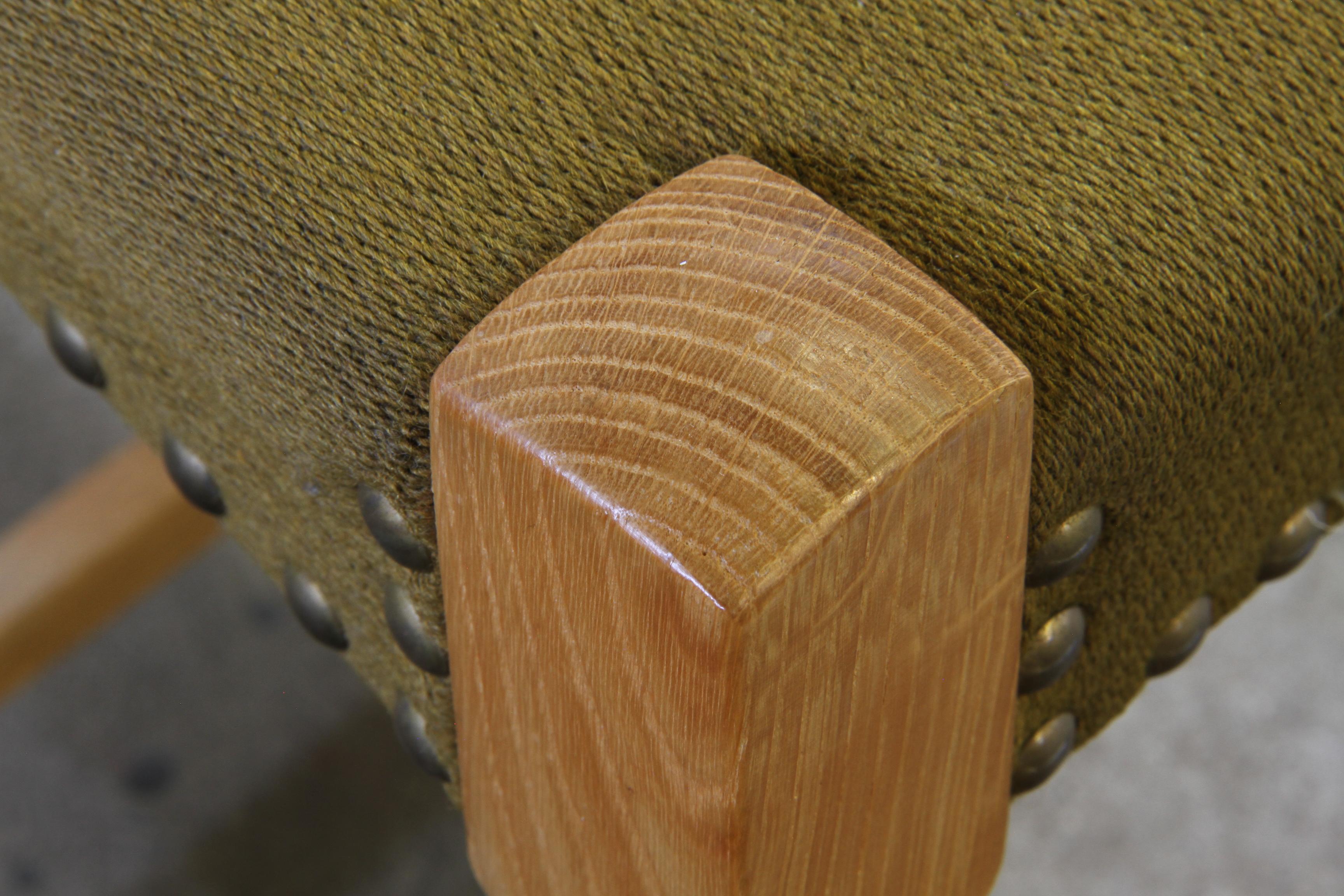 Vintage 1960s, Brualist Danish Modern Oak Dining Chairs by Henning Kjærnulf For Sale 11