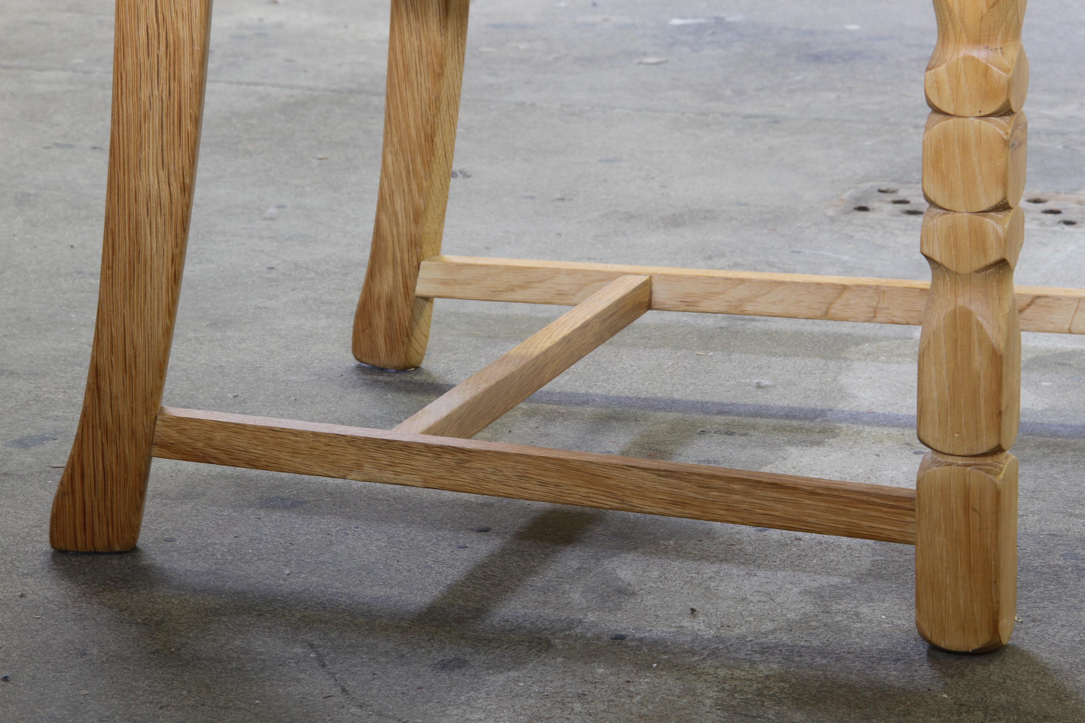 Vintage 1960s, Brualist Danish Modern Oak Dining Chairs by Henning Kjærnulf For Sale 13