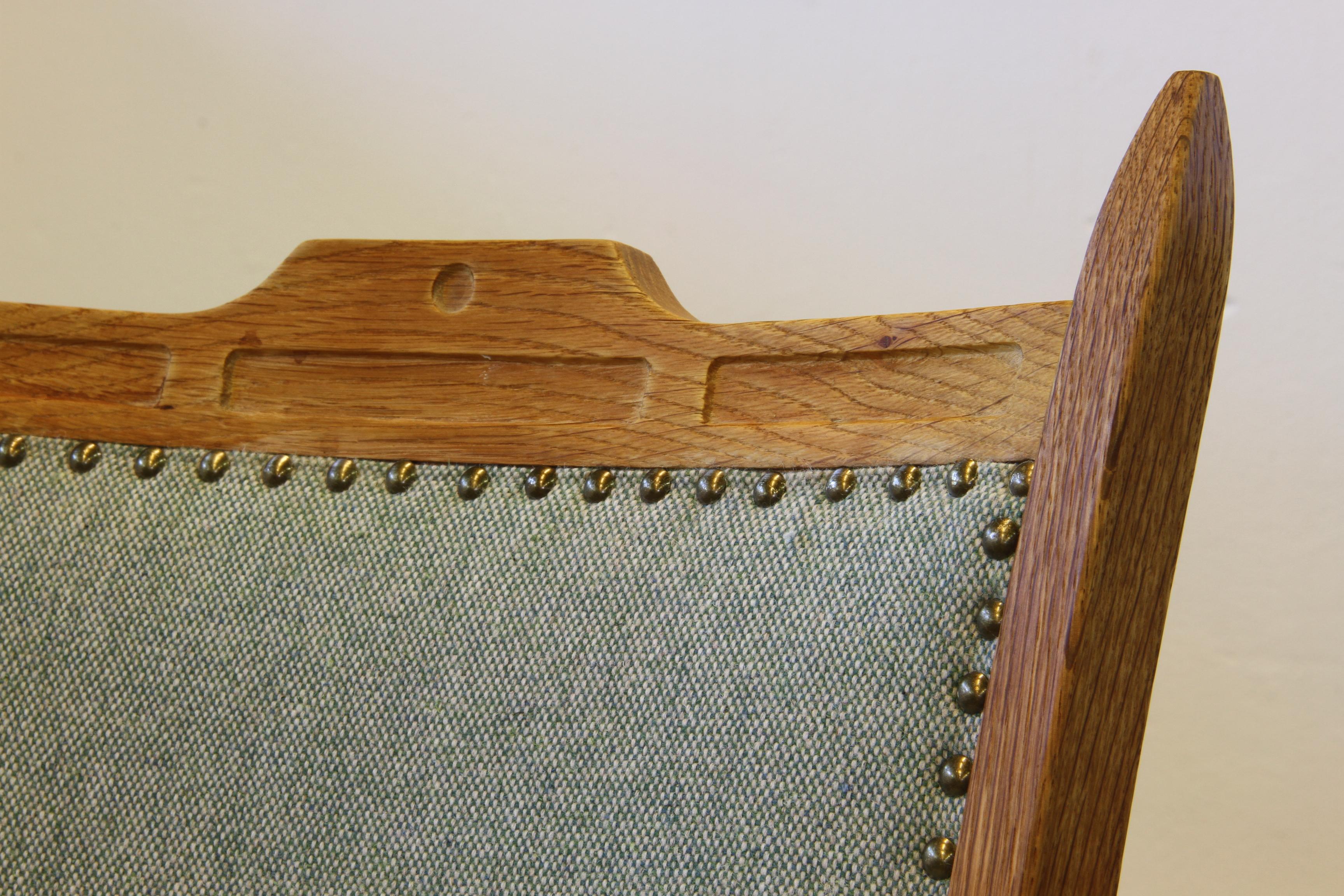 Vintage 1960s Brualist Danish Oak Dining Chairs style of Henning Kjærnulf 4