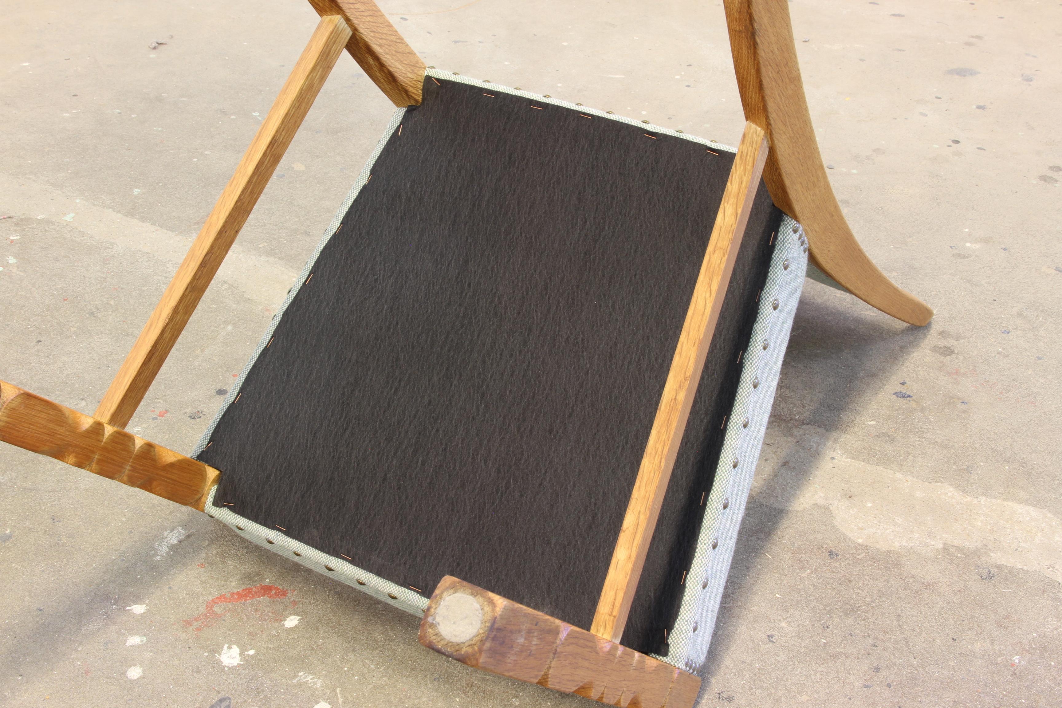 Vintage 1960s Brualist Danish Oak Dining Chairs style of Henning Kjærnulf 8
