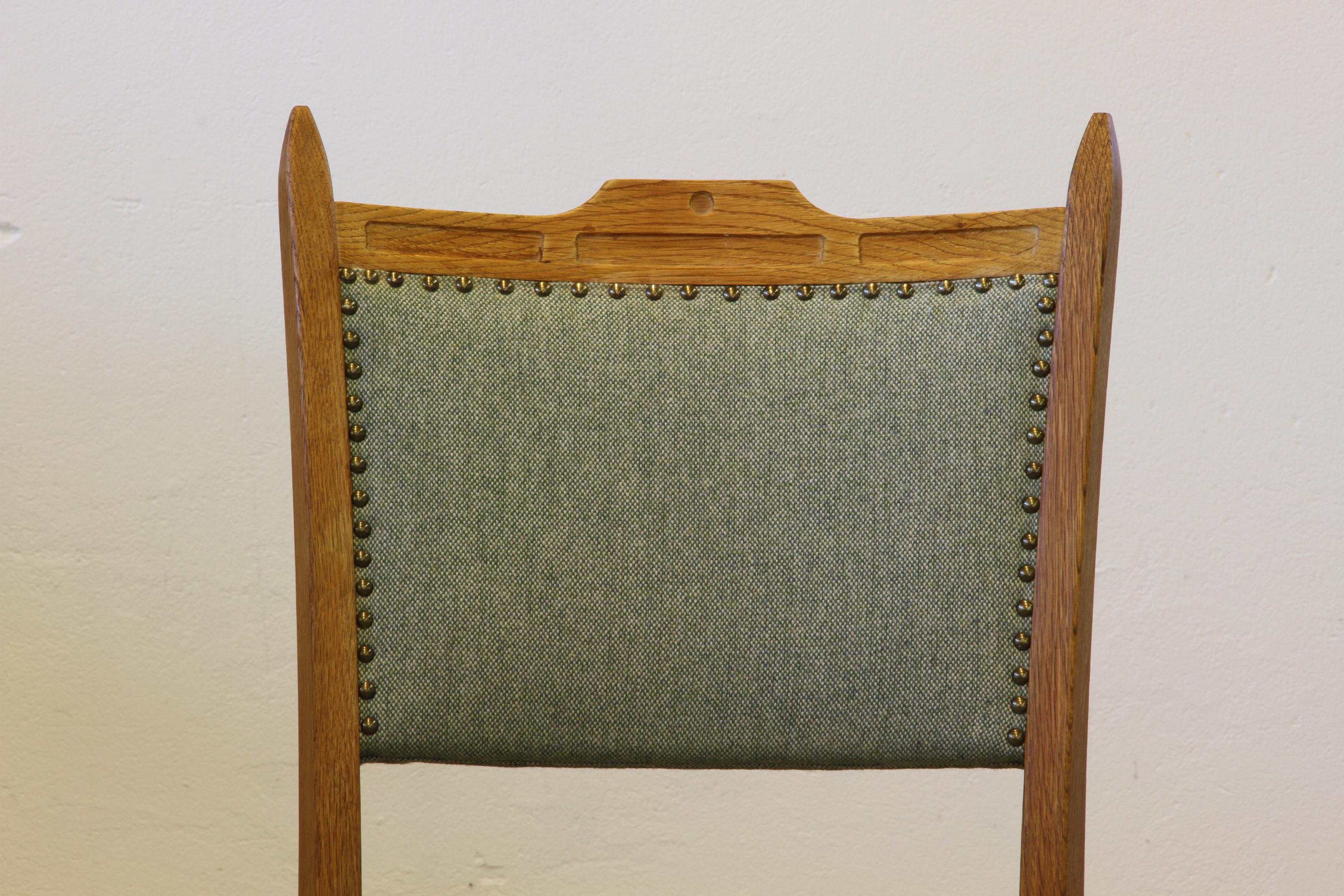 Vintage 1960s Brualist Danish Oak Dining Chairs style of Henning Kjærnulf 3