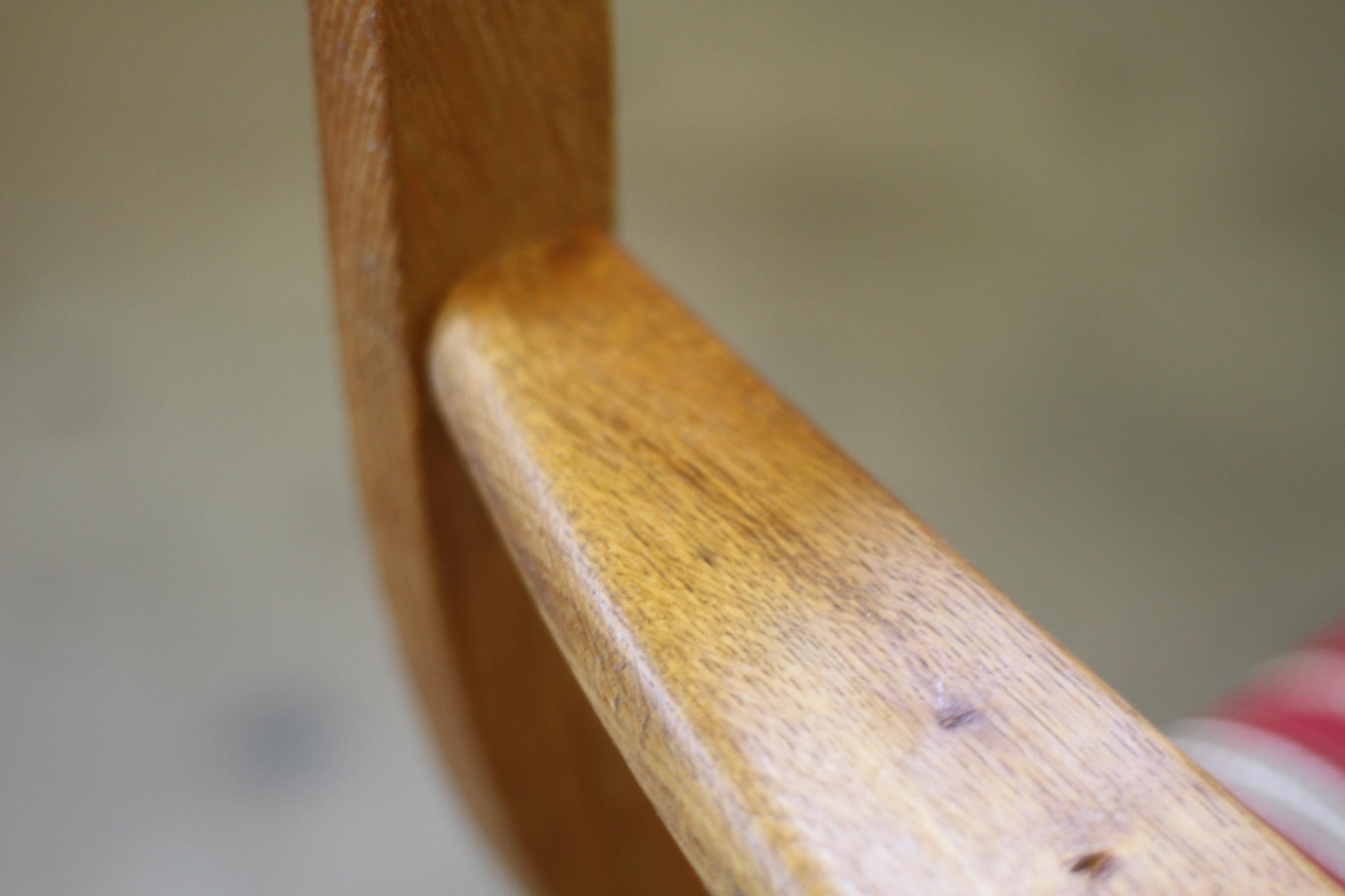 Vintage 1960s Brutalist Kurul ArmChairs in Oak - style of Henning Kjærnulf Denma For Sale 9