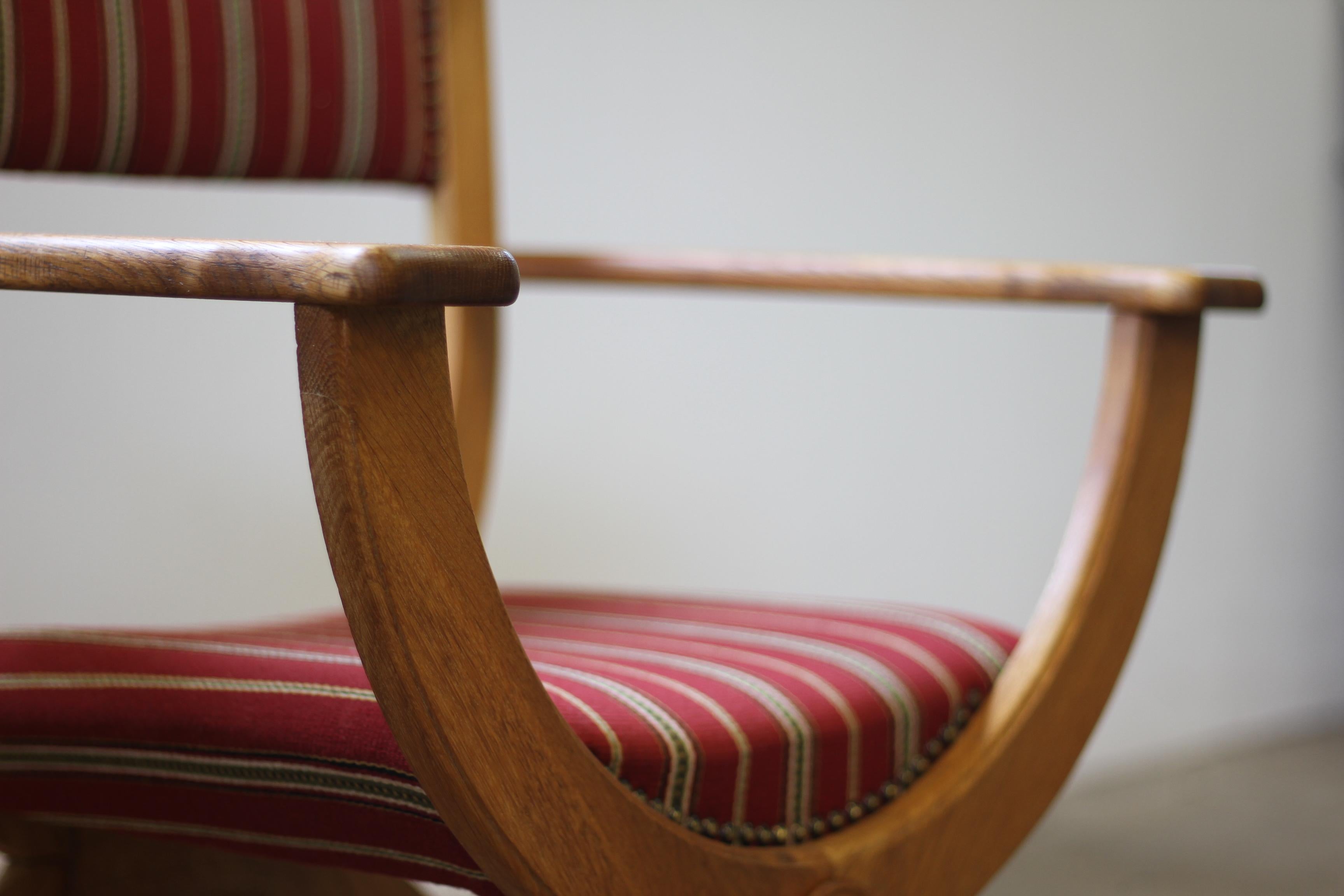 Vintage 1960s Brutalist Kurul ArmChairs in Oak - style of Henning Kjærnulf Denma For Sale 2