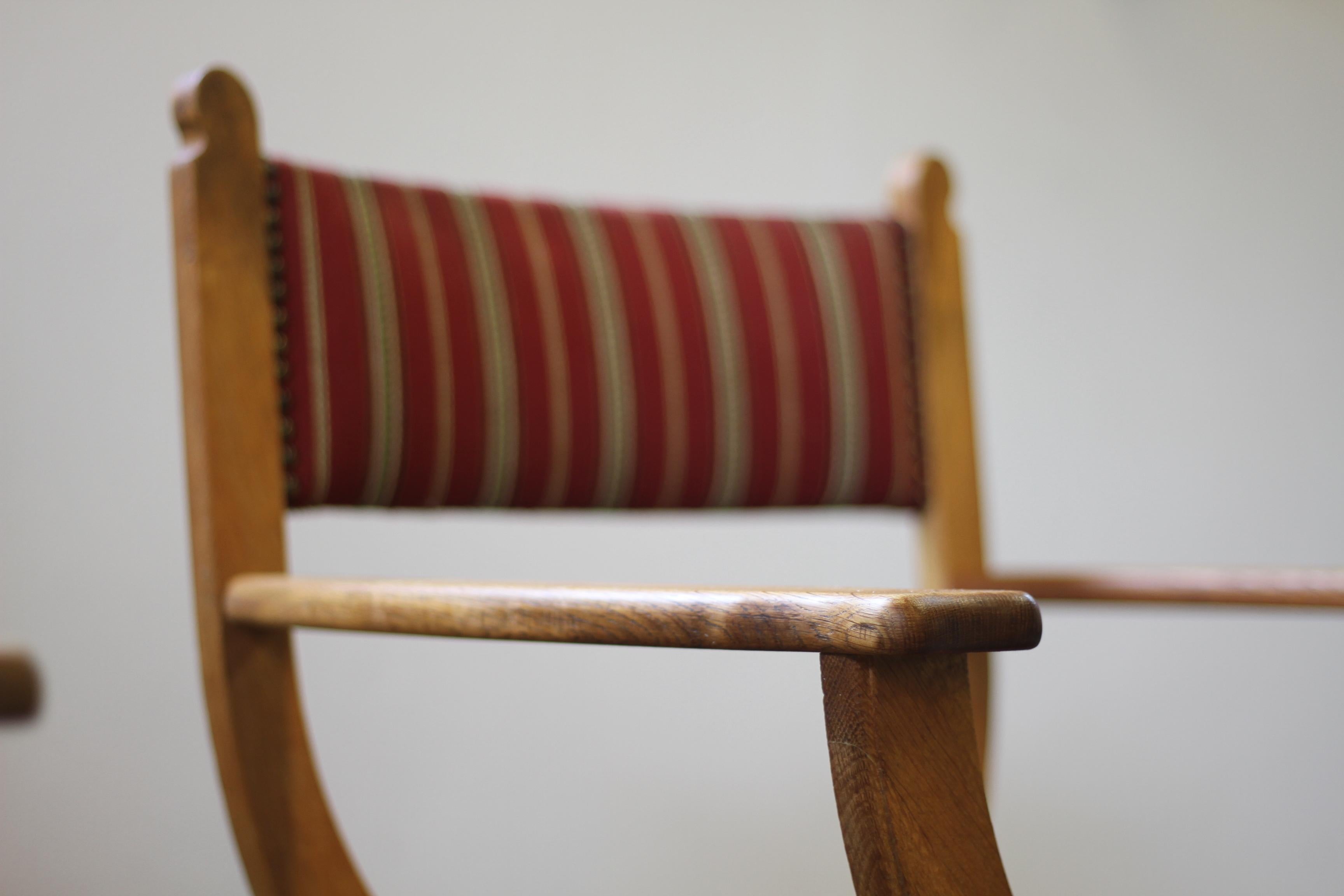 Vintage 1960s Brutalist Kurul ArmChairs in Oak - style of Henning Kjærnulf Denma For Sale 3